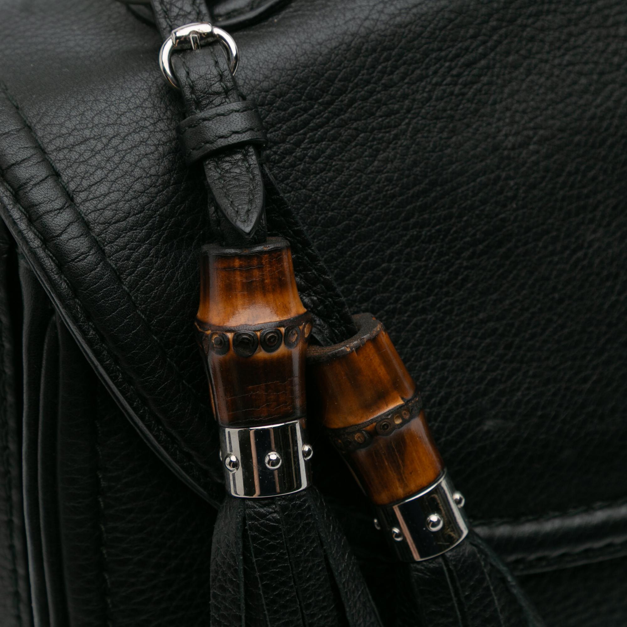 Gucci Large Pebbled Calfskin New Bamboo Top Handle Bag