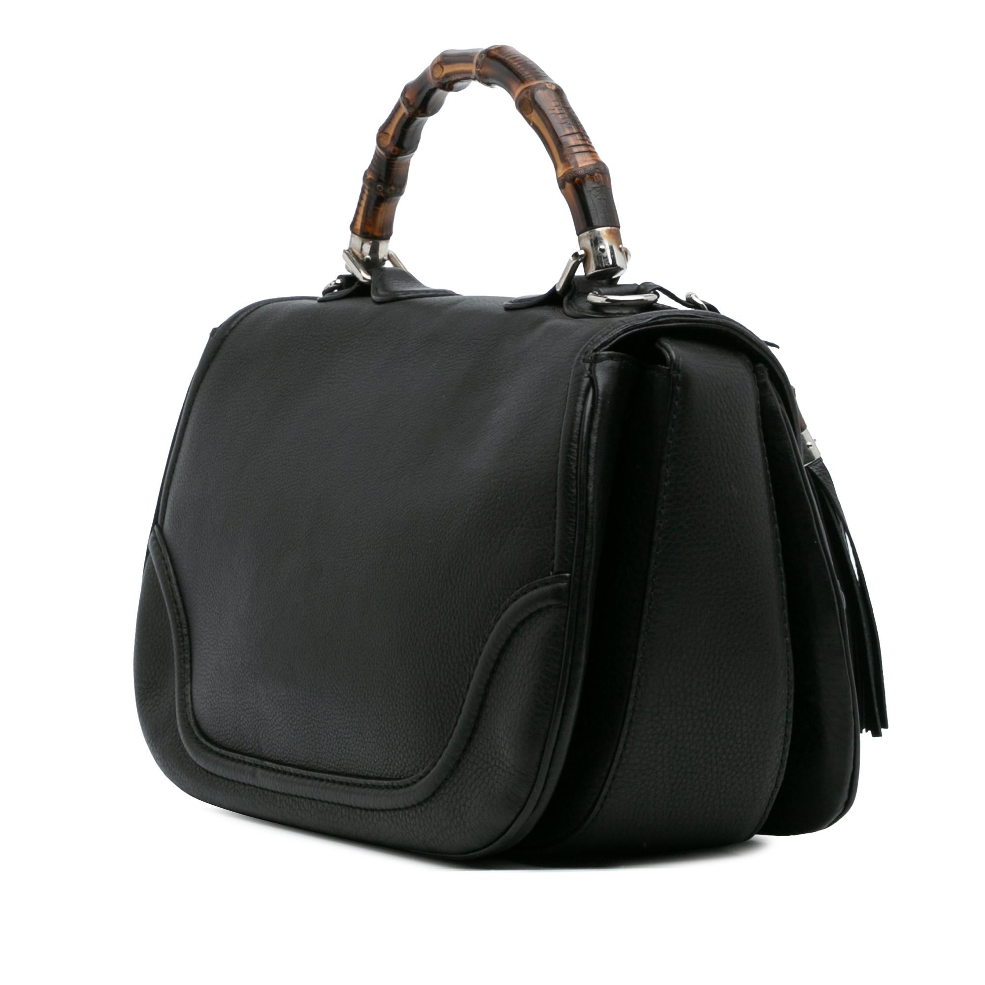Gucci Large Pebbled Calfskin New Bamboo Top Handle Bag