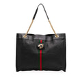 Gucci Large Web Leather Rajah Tote