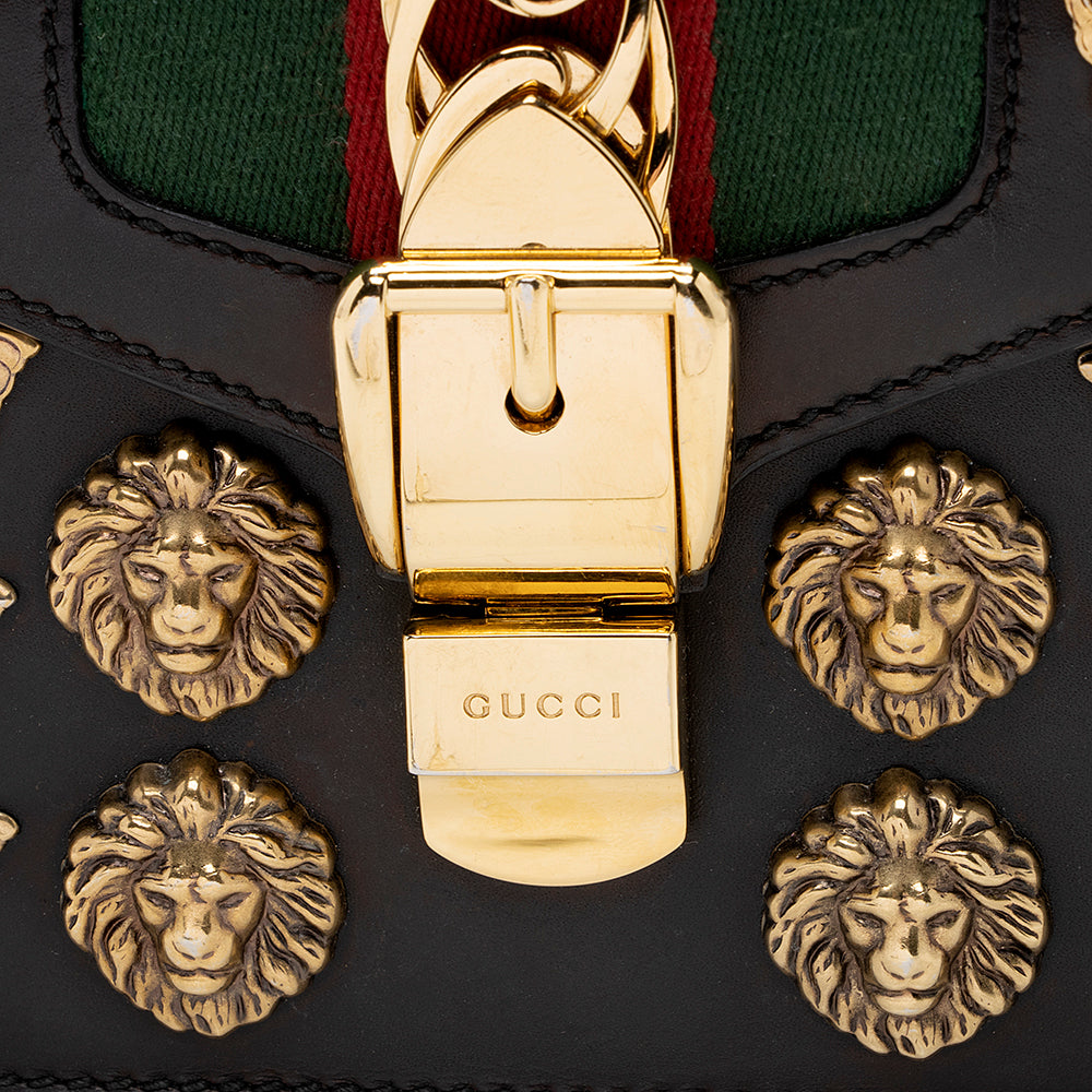 Gucci Leather Animal Studs Sylvie Mini Bag (SHF-19238)