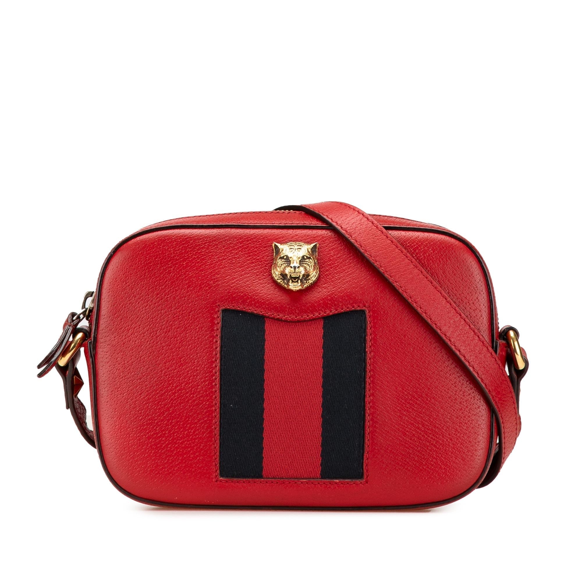 Gucci Leather Animalier Web Disco Crossbody