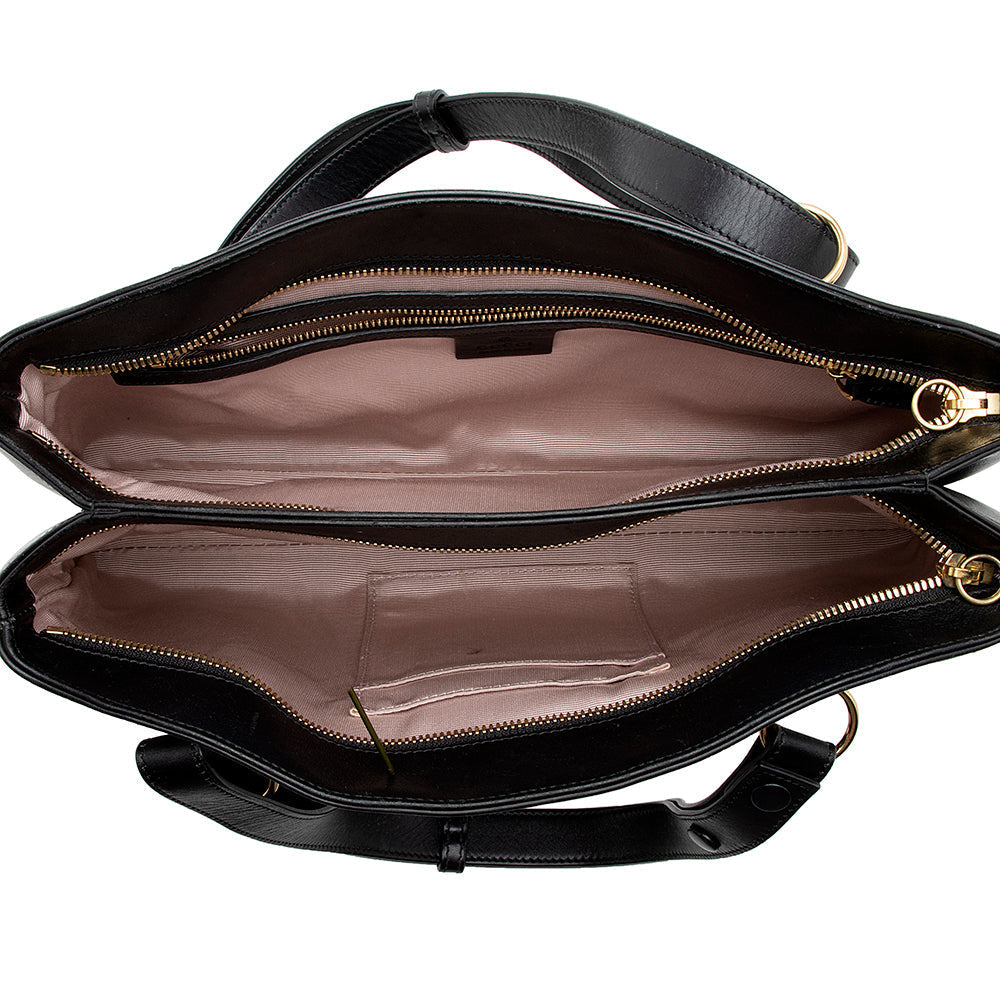 Gucci Leather Arli Large Top Handle Satchel - FINAL SALE (SHF-15844)