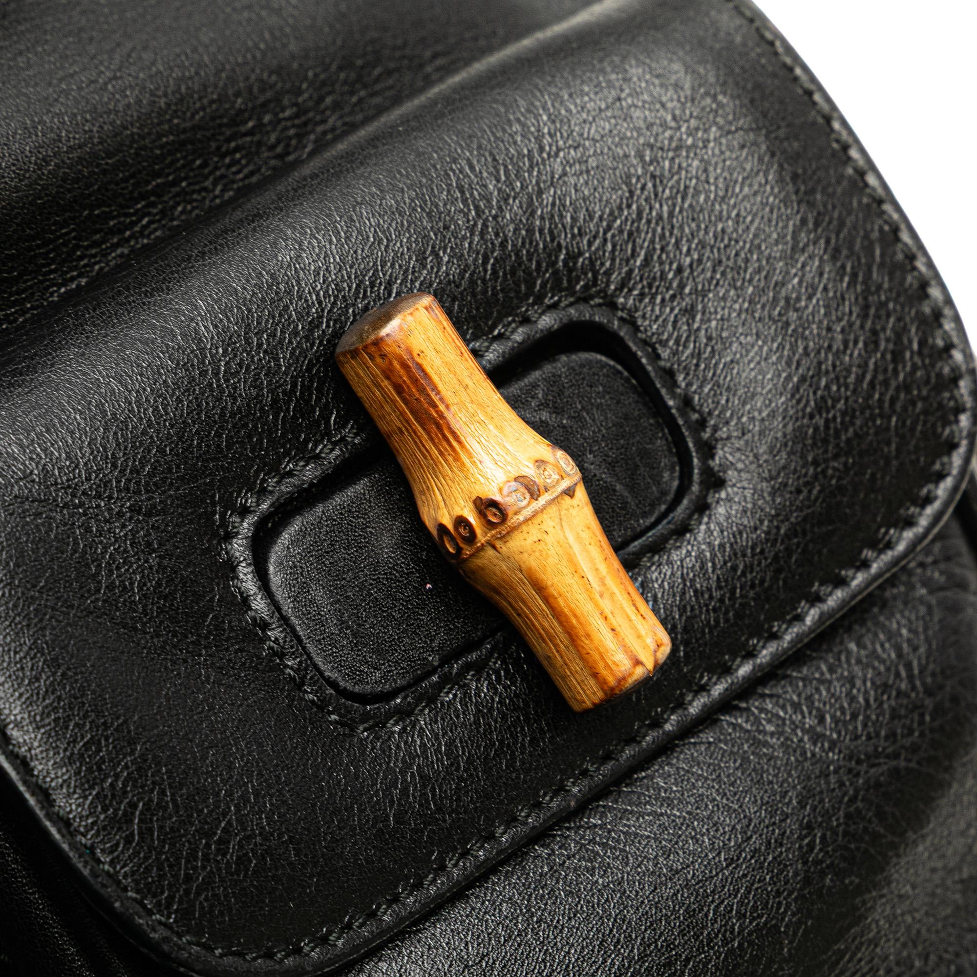 Gucci Leather Bamboo Backpack