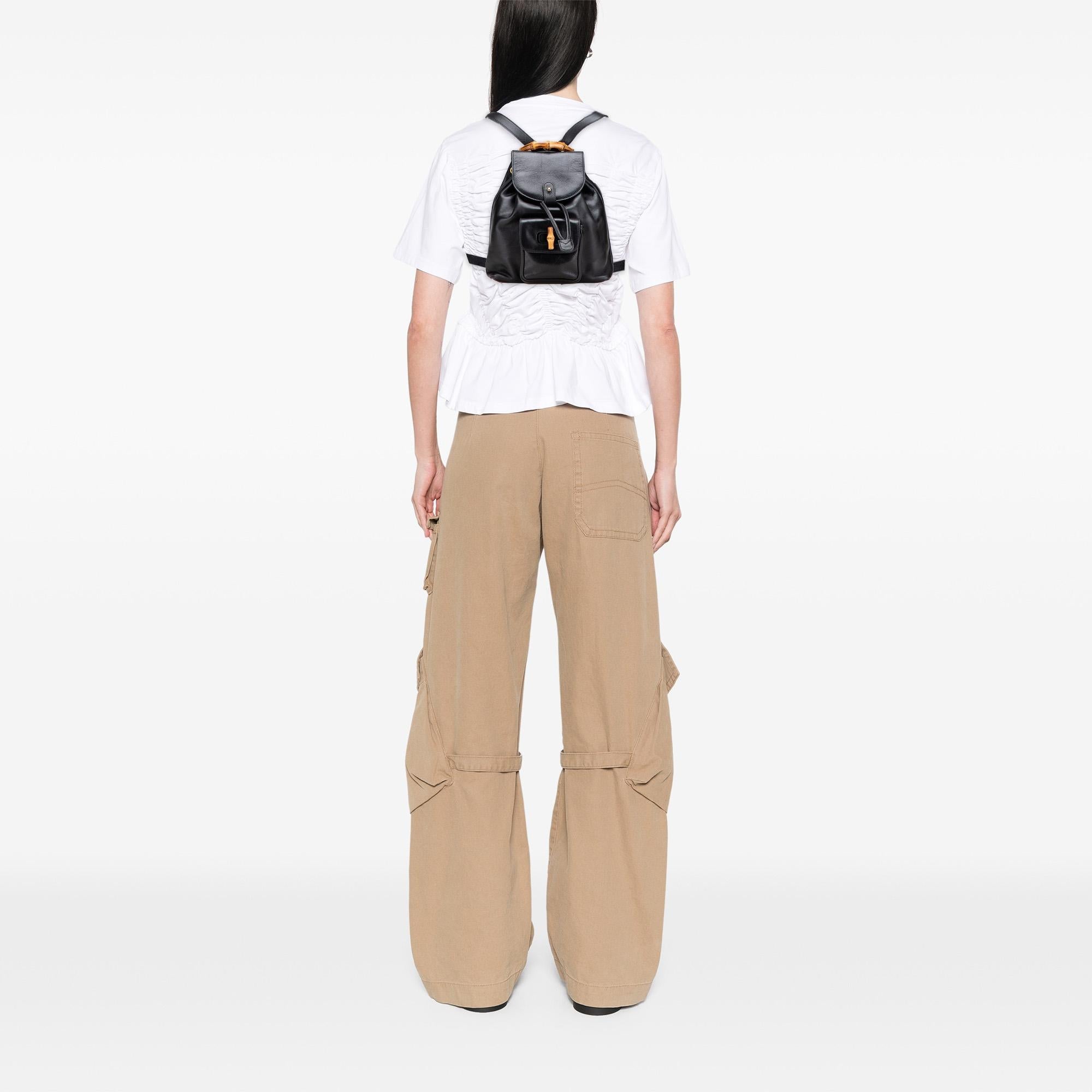 Gucci Leather Bamboo Backpack