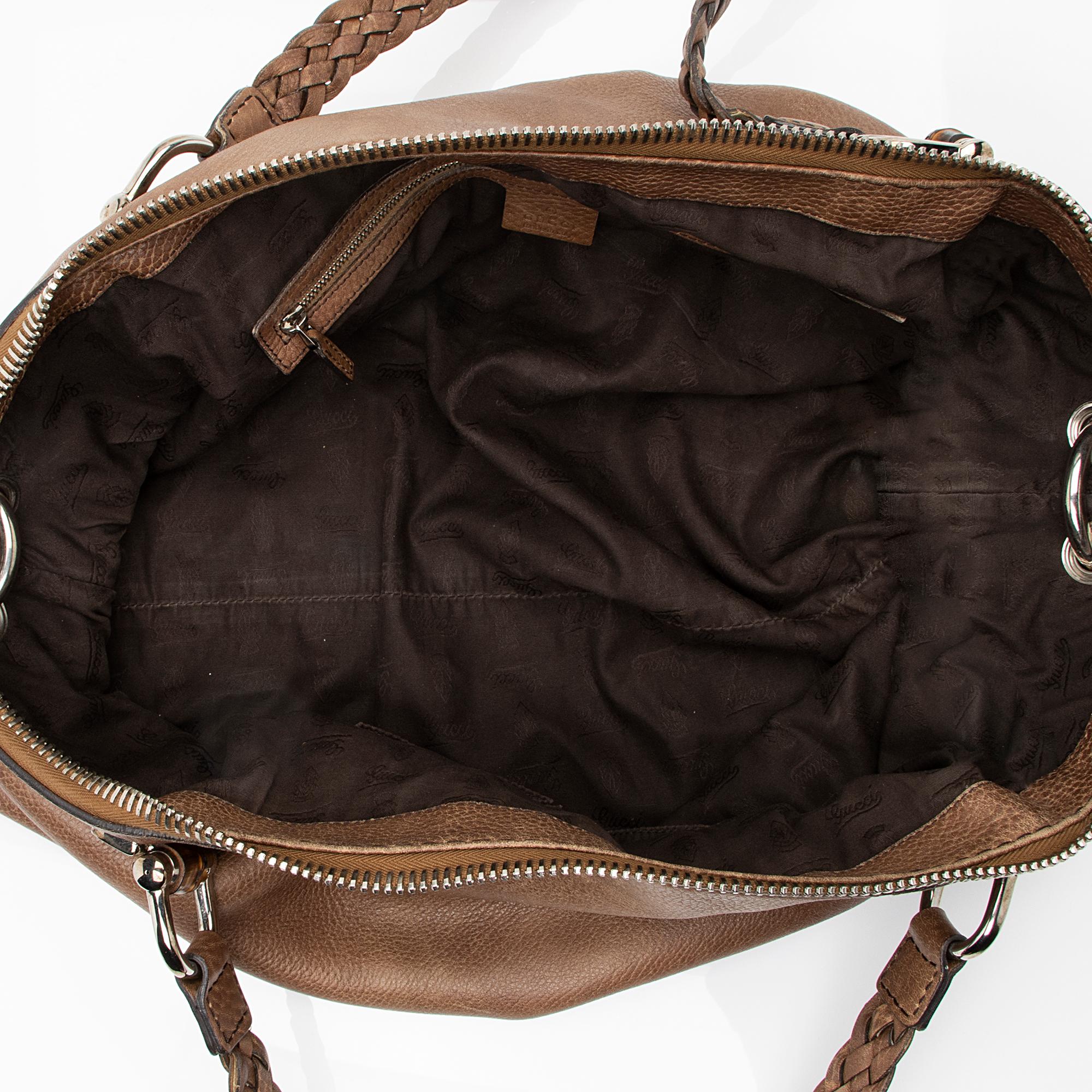 Gucci Leather Bamboo Bar Large Tote (SHF-23016)