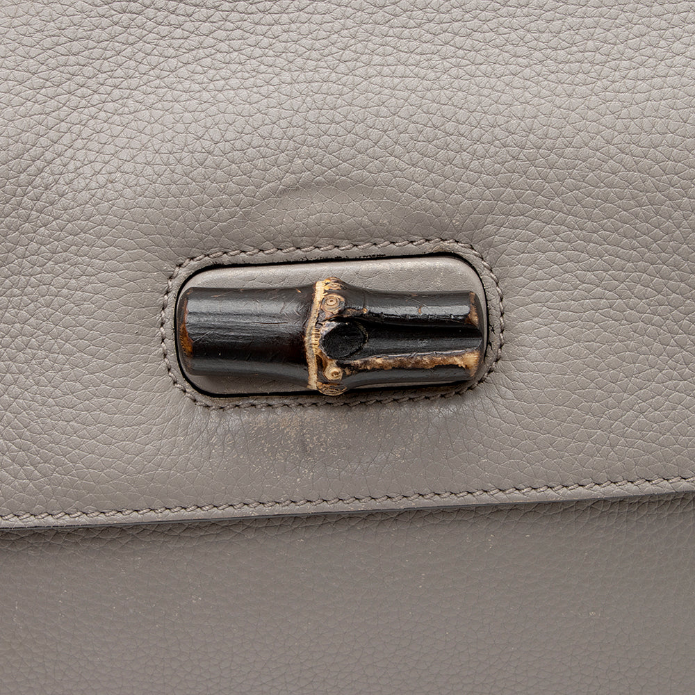 Gucci Leather Bamboo Daily Medium Satchel (SHF-21285)