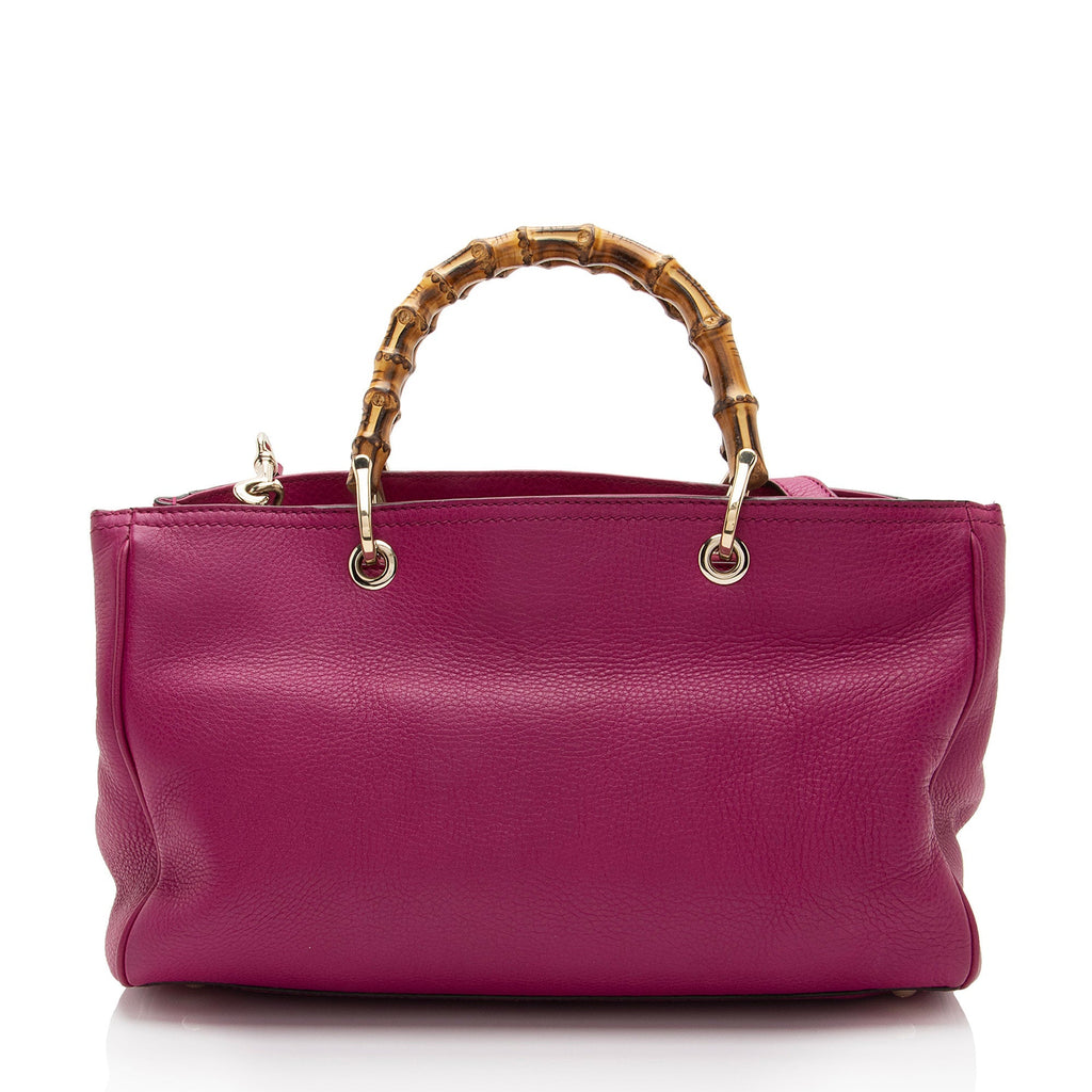 Gucci Leather Bamboo Medium Shopper Tote (SHF-UmUete)