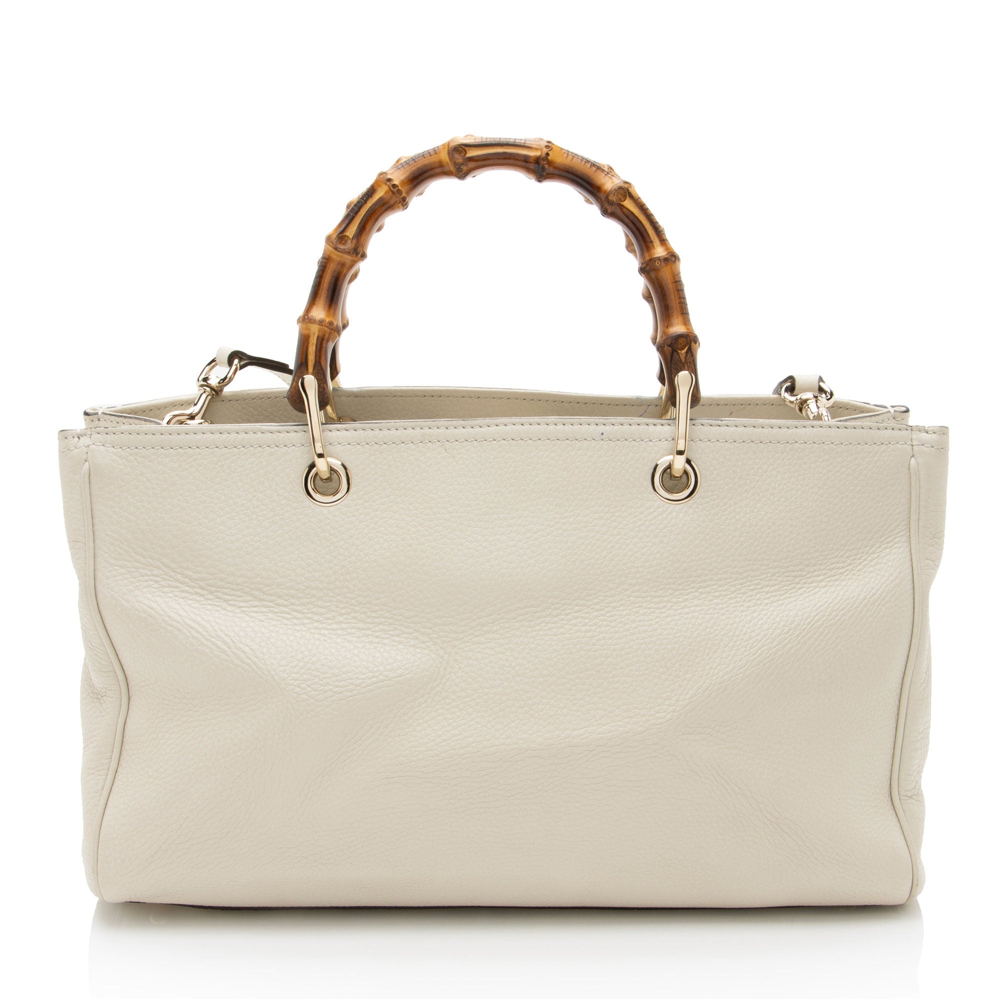 Gucci Leather Bamboo Medium Shopper Tote