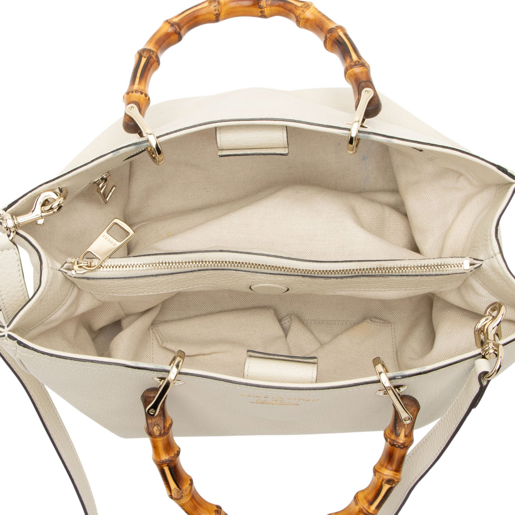 Gucci Leather Bamboo Medium Shopper Tote