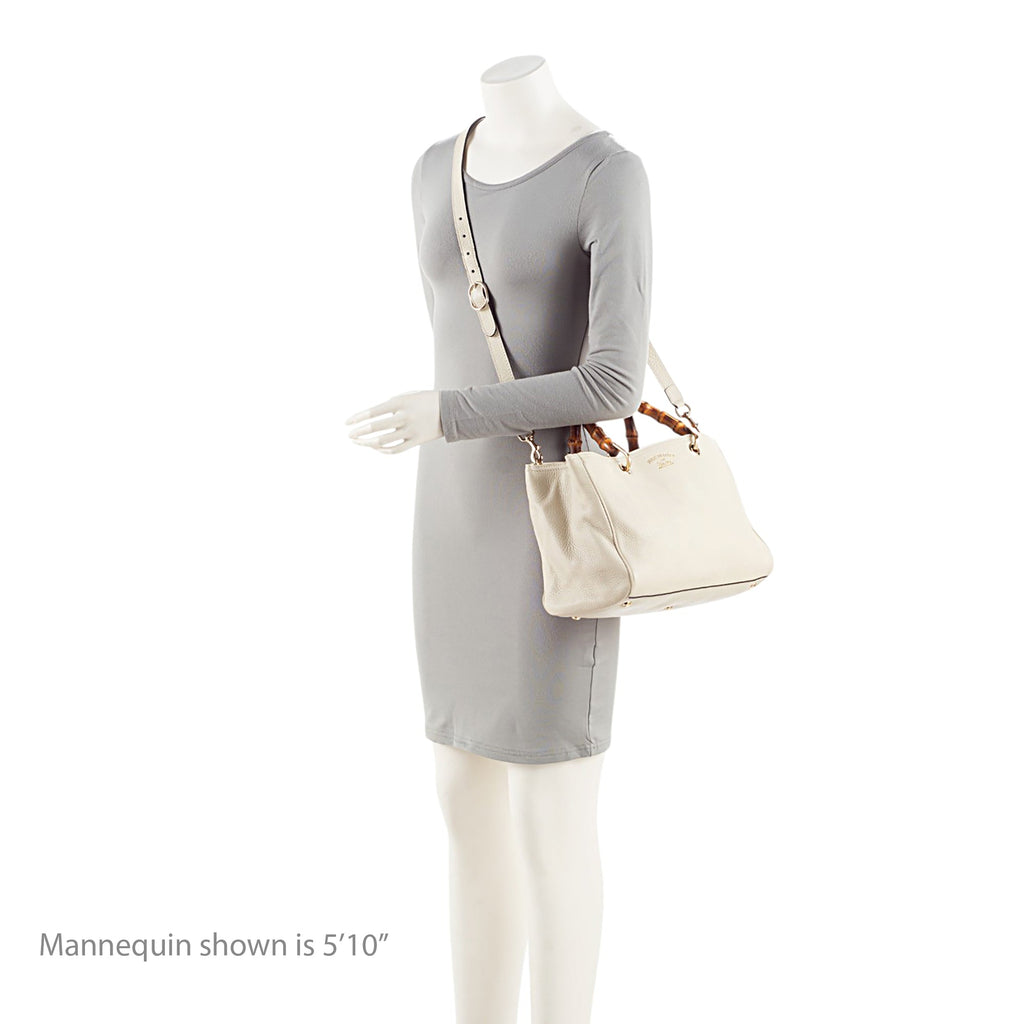 Gucci Leather Bamboo Medium Shopper Tote