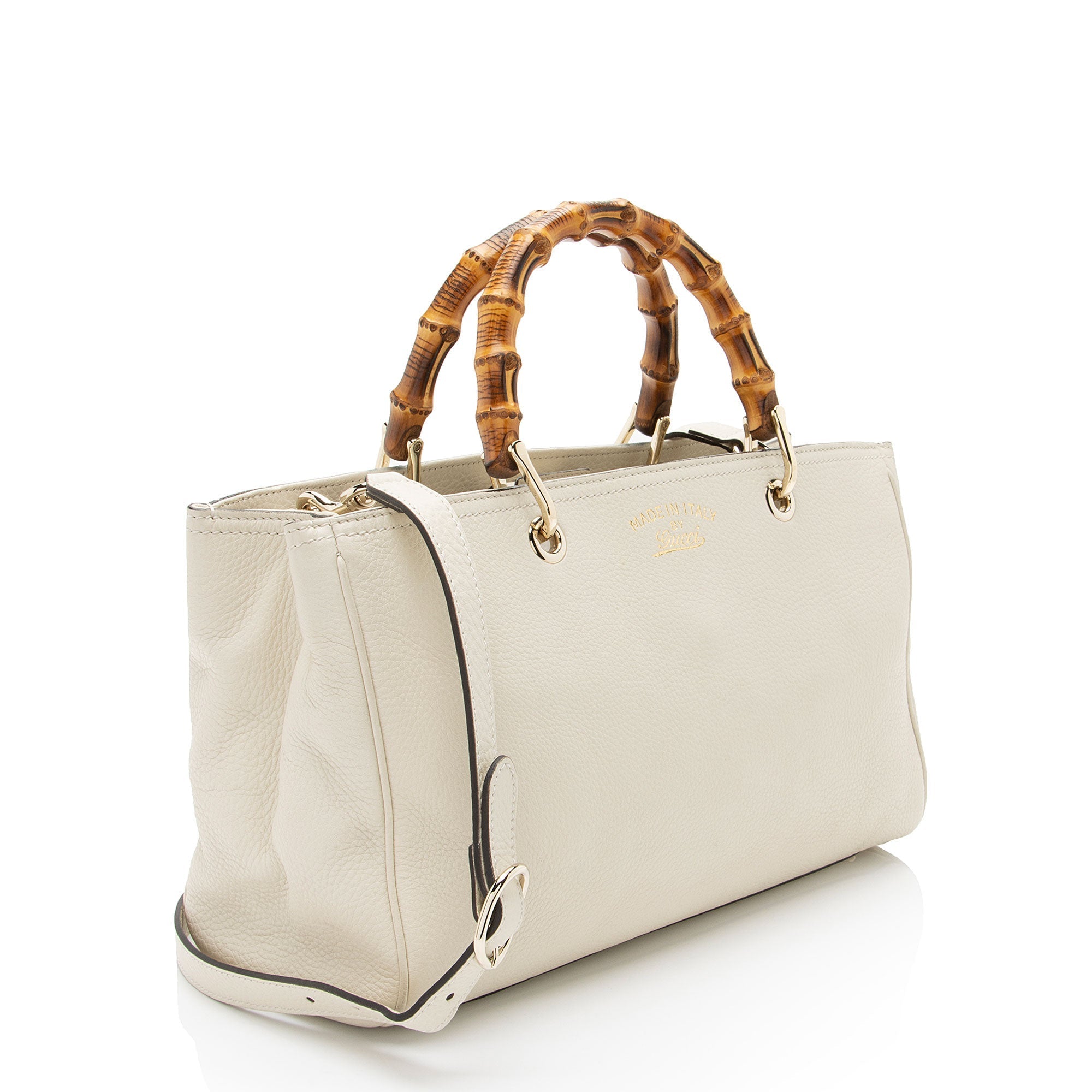 Gucci Leather Bamboo Medium Shopper Tote