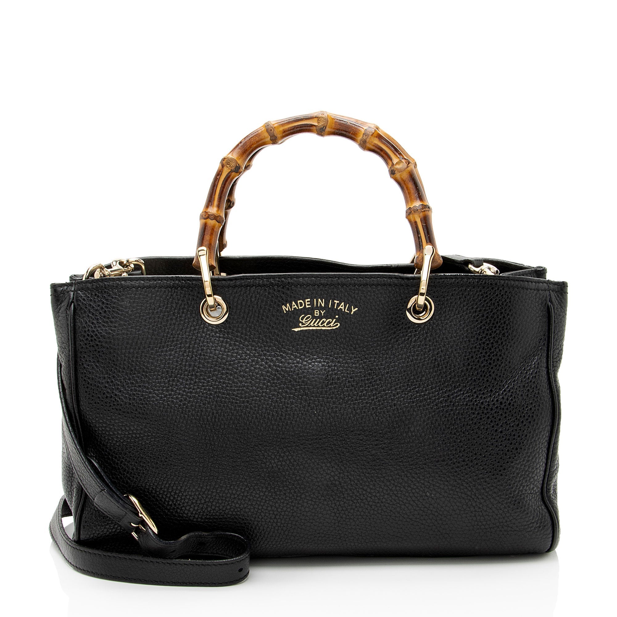 Gucci Leather Bamboo Medium Shopper Tote