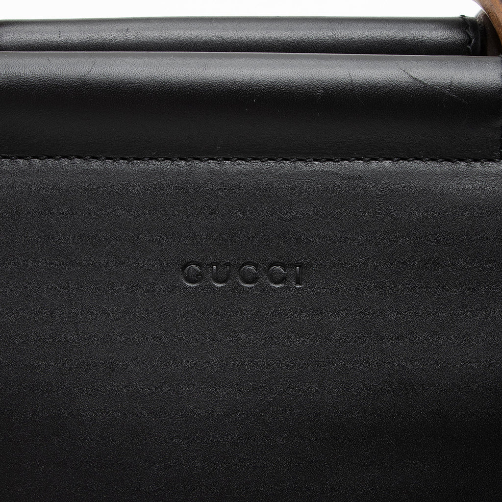 Gucci Leather Bamboo Nymphaea Small Top Handle (SHF-lcy8Sb)
