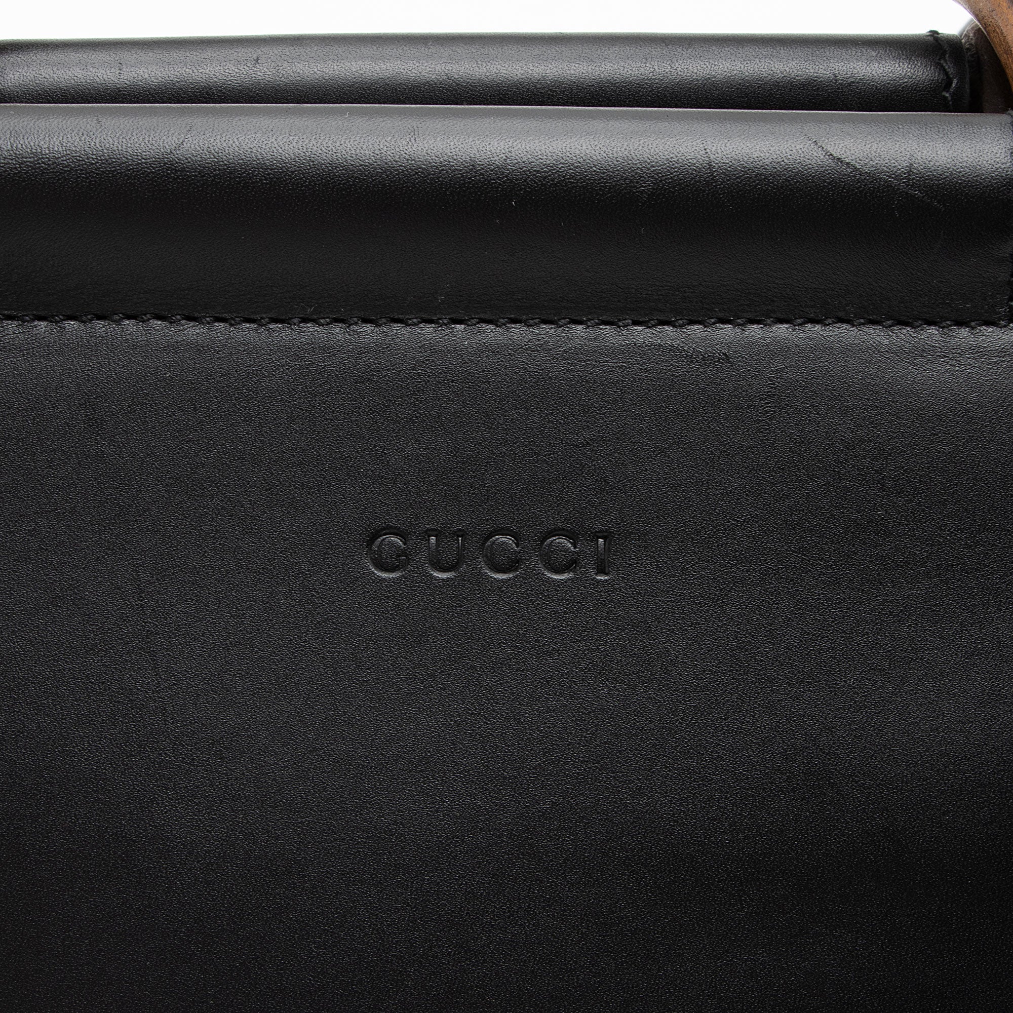 Gucci Leather Bamboo Nymphaea Small Top Handle (SHF-lcy8Sb)