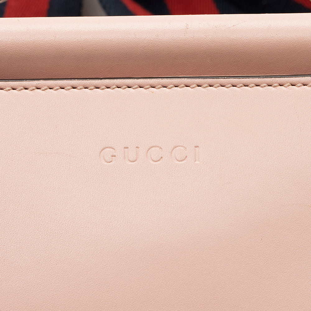 Gucci Leather Bamboo Nymphaea Top Handle Small Tote (SHF-19511)