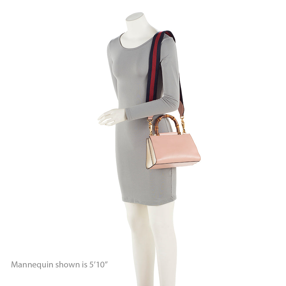 Gucci Leather Bamboo Nymphaea Top Handle Small Tote (SHF-20538)