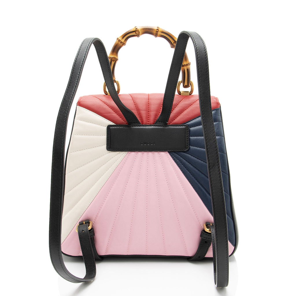 Gucci Leather Bamboo QueLB Margaret Mini Top Handle Backpack