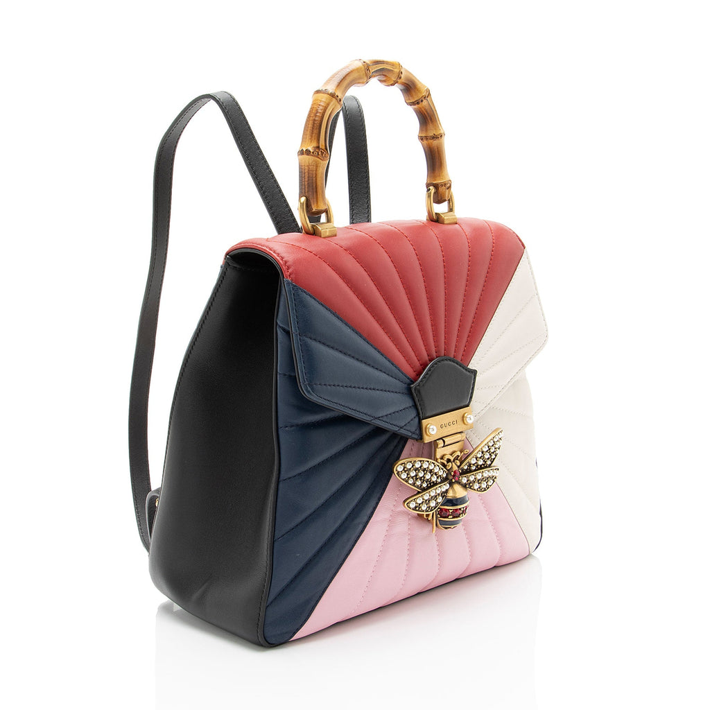 Gucci Leather Bamboo QueLB Margaret Mini Top Handle Backpack