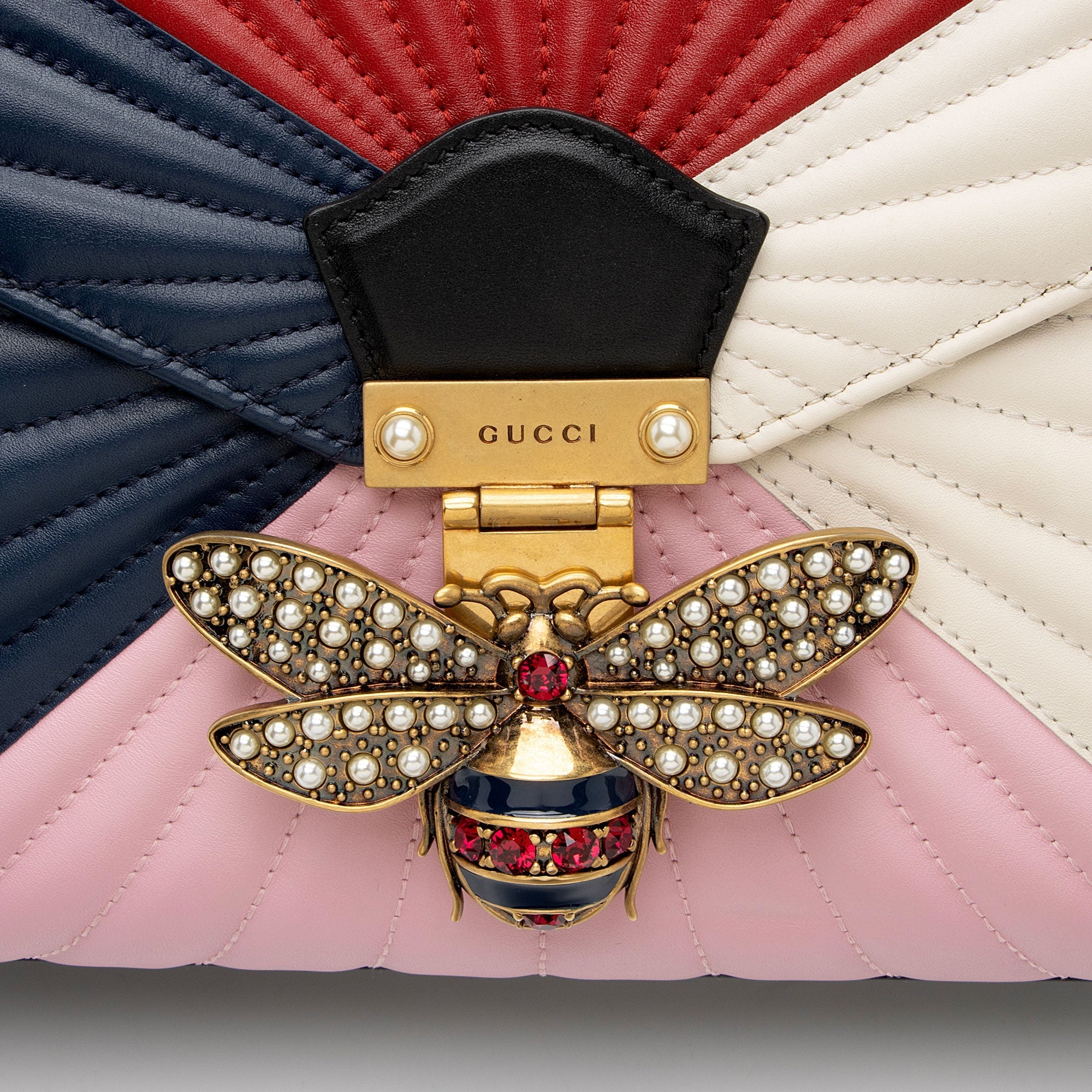 Gucci Leather Bamboo QueLB Margaret Top Handle
