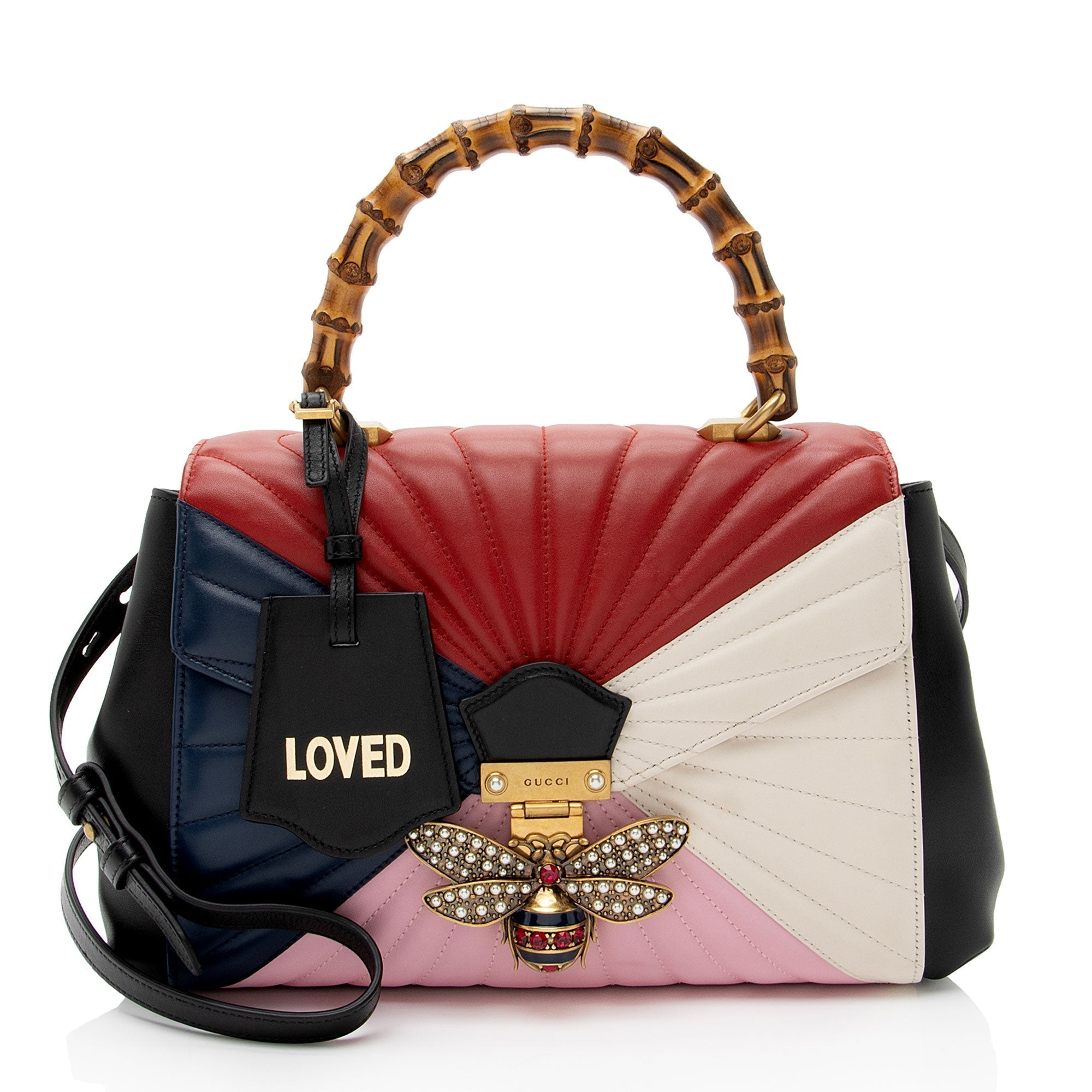 Gucci Leather Bamboo QueLB Margaret Top Handle