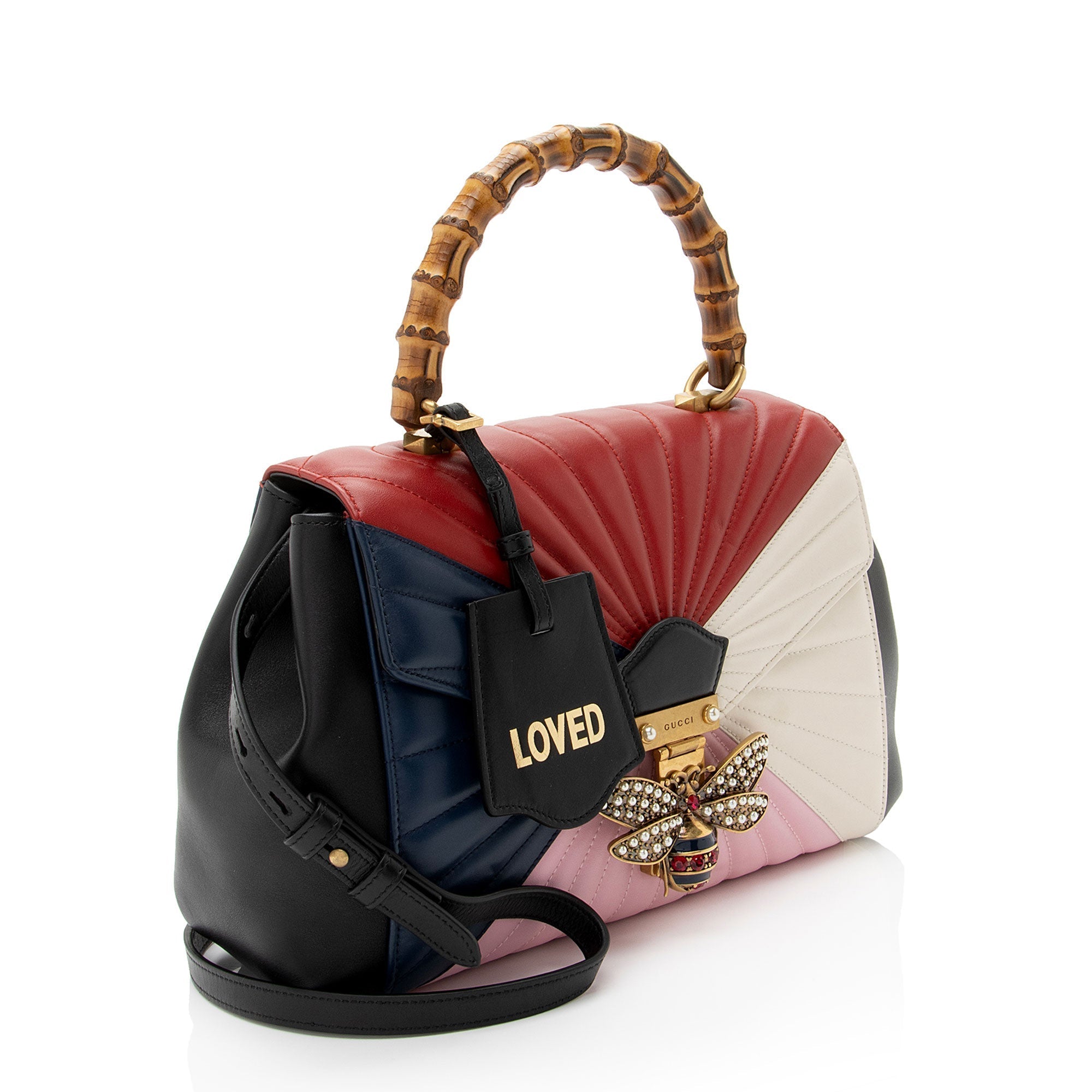 Gucci Leather Bamboo QueLB Margaret Top Handle