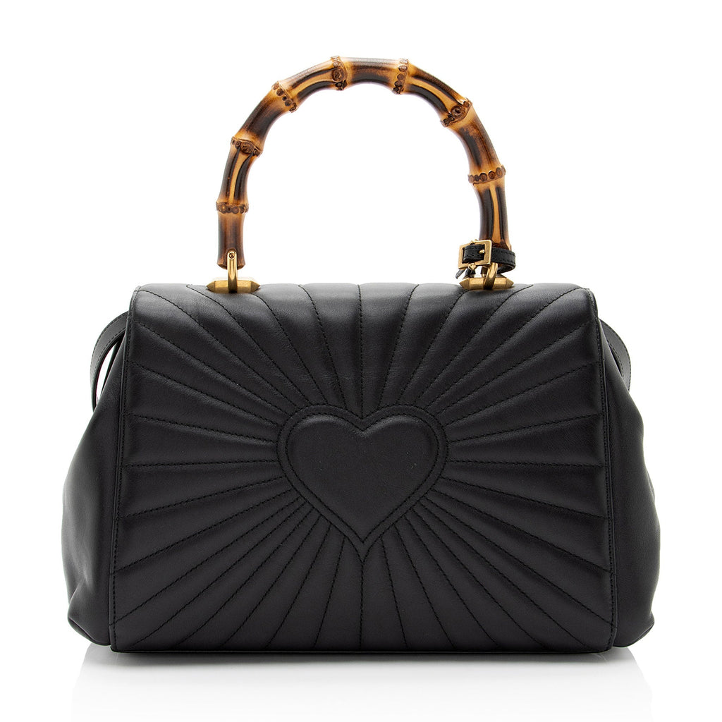 Gucci Leather Bamboo QueLB Margaret Top Handle