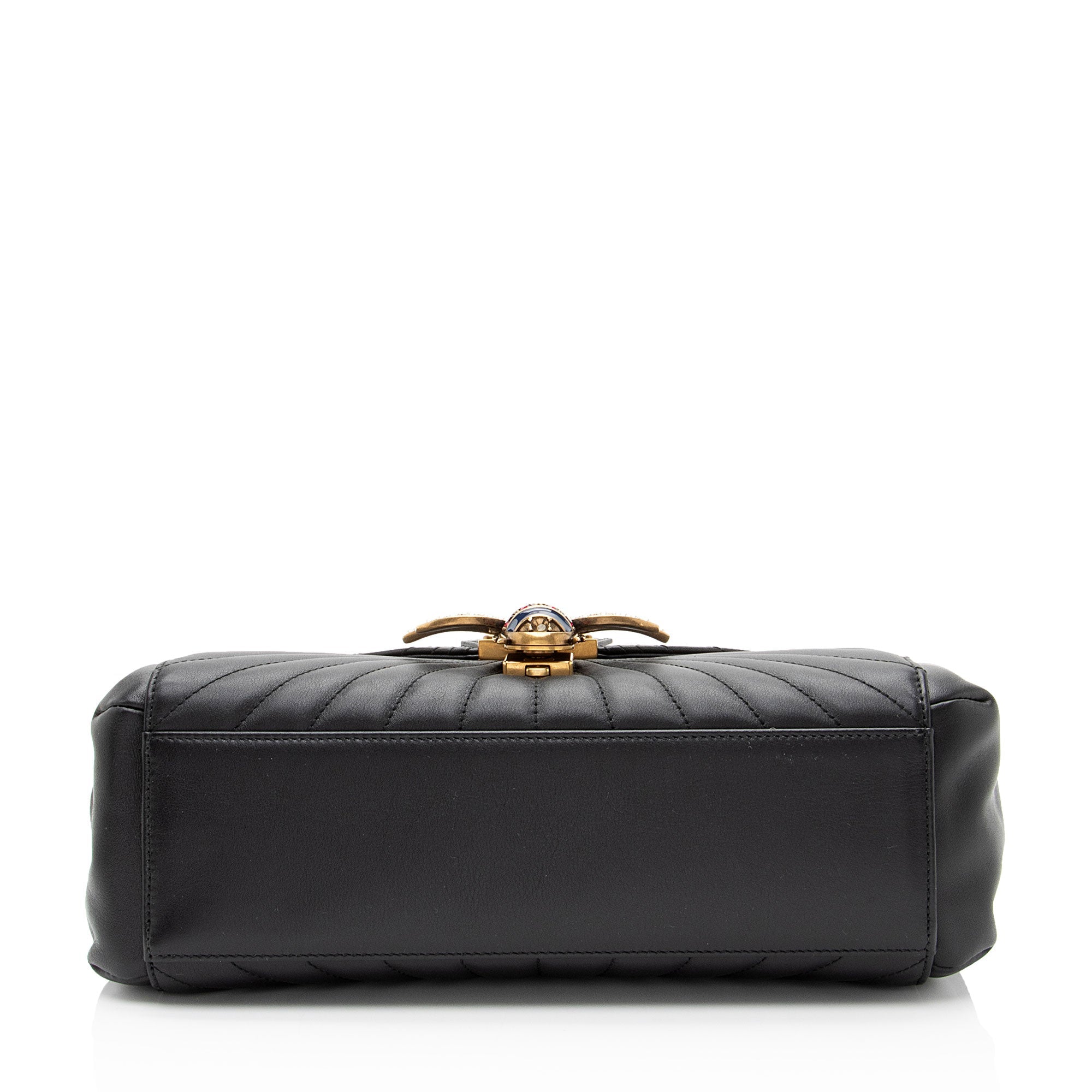 Gucci Leather Bamboo QueLB Margaret Top Handle