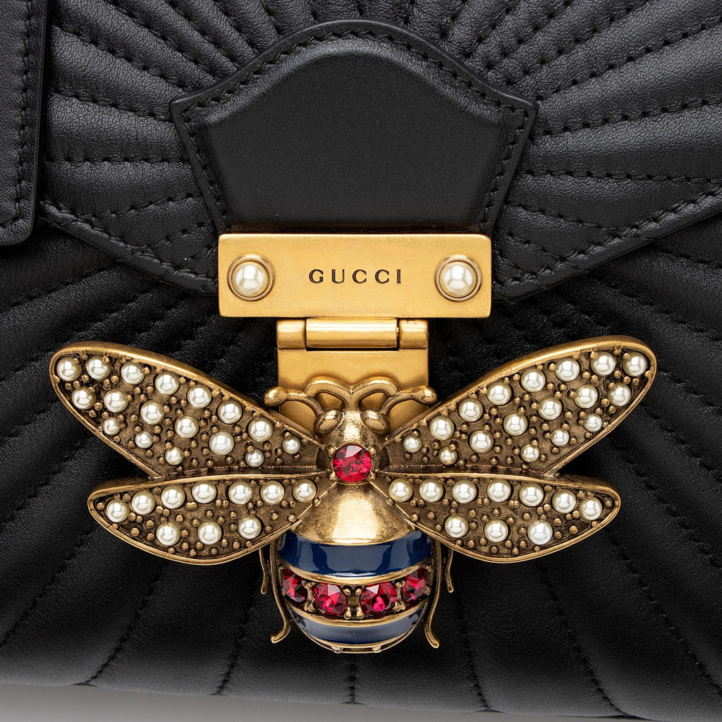 Gucci Leather Bamboo QueLB Margaret Top Handle