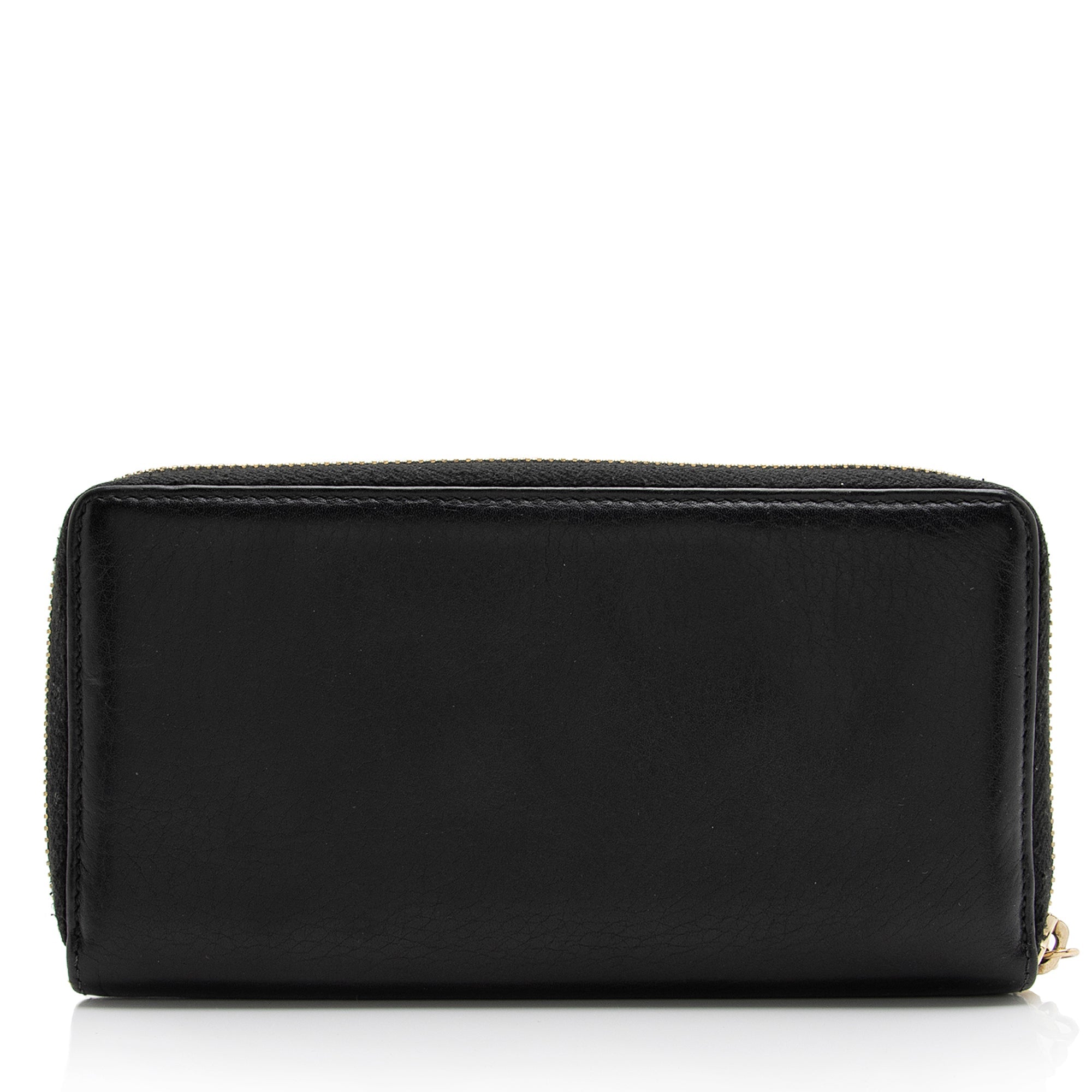 Gucci Leather Bamboo Tassel Zip Around Wallet (SHF-23545)