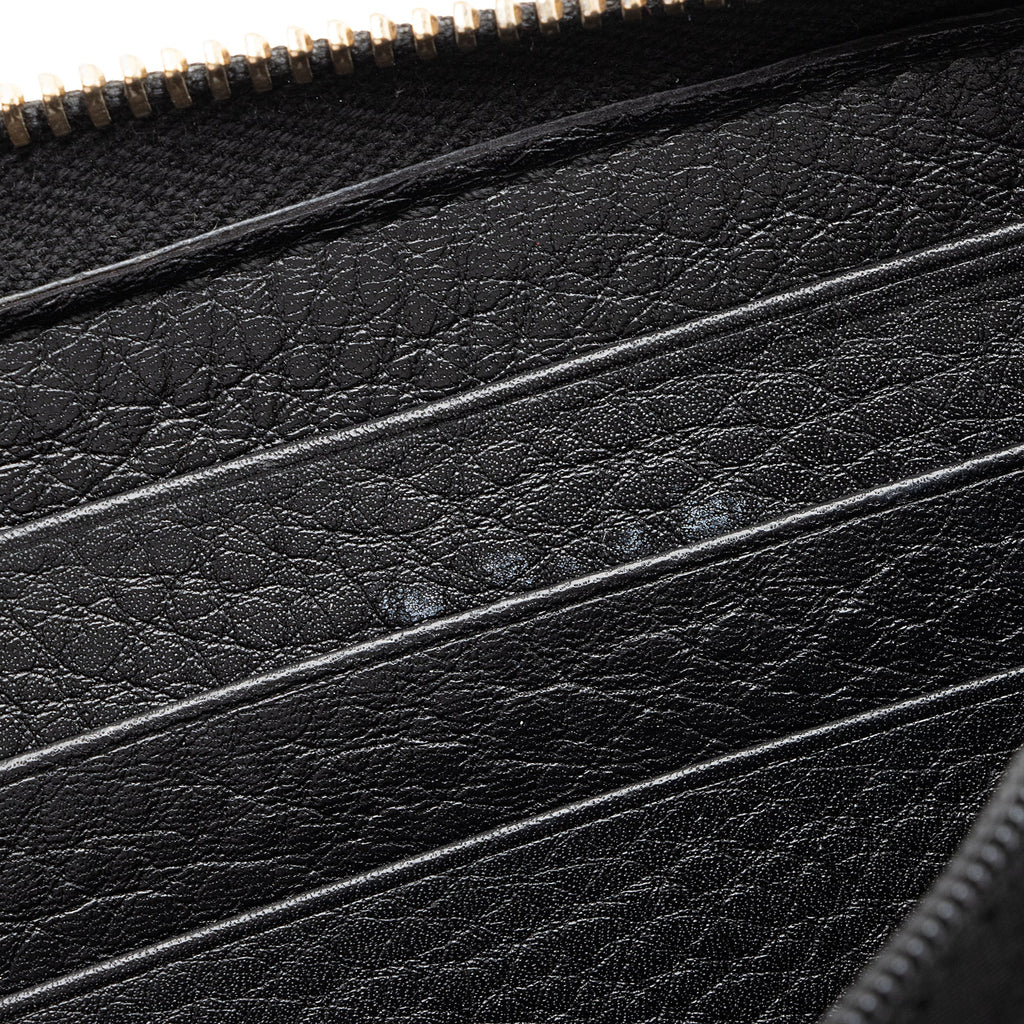 Gucci Leather Bamboo Tassel Zip Around Wallet (SHF-23545)