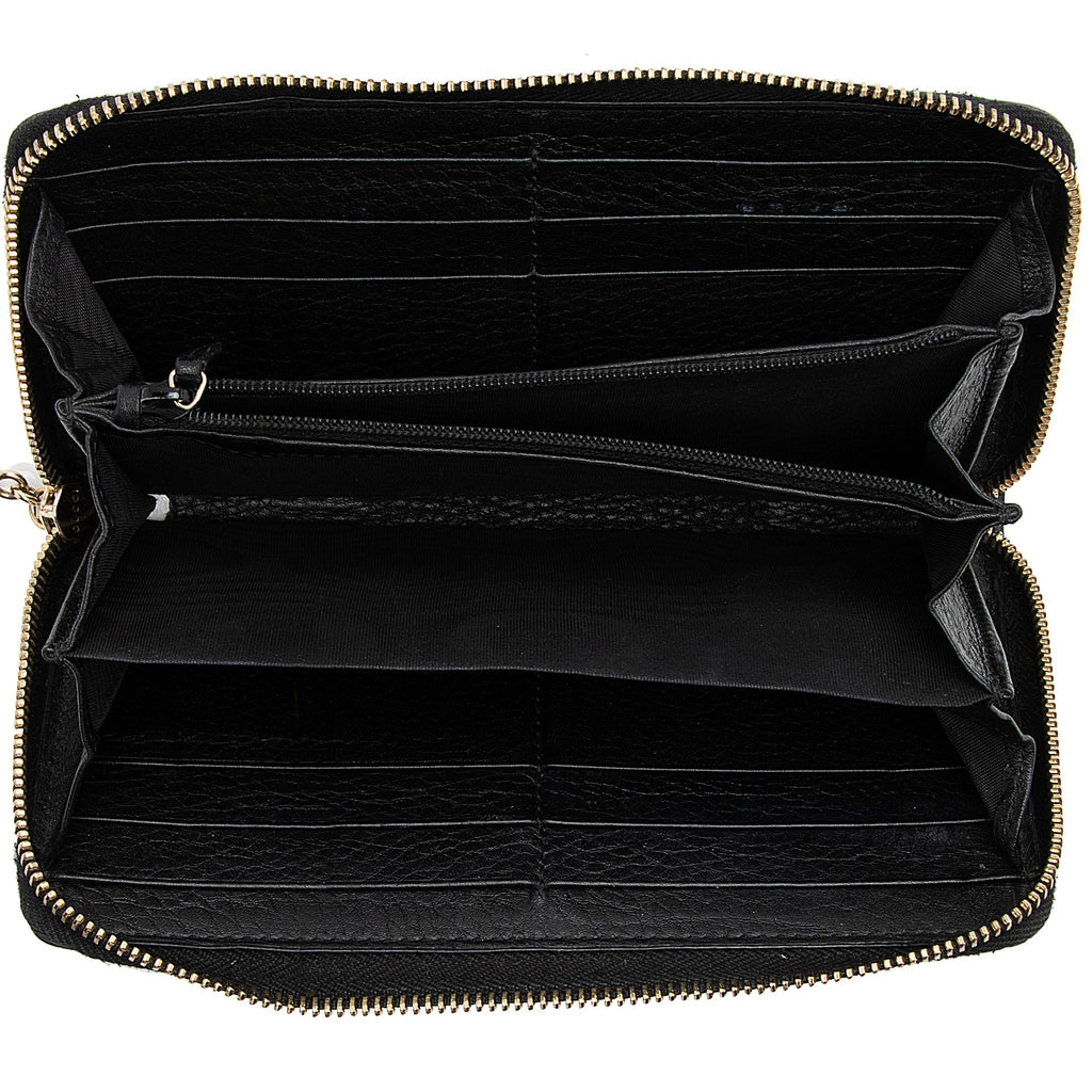 Gucci Leather Bamboo Tassel Zip Around Wallet (SHF-23545)