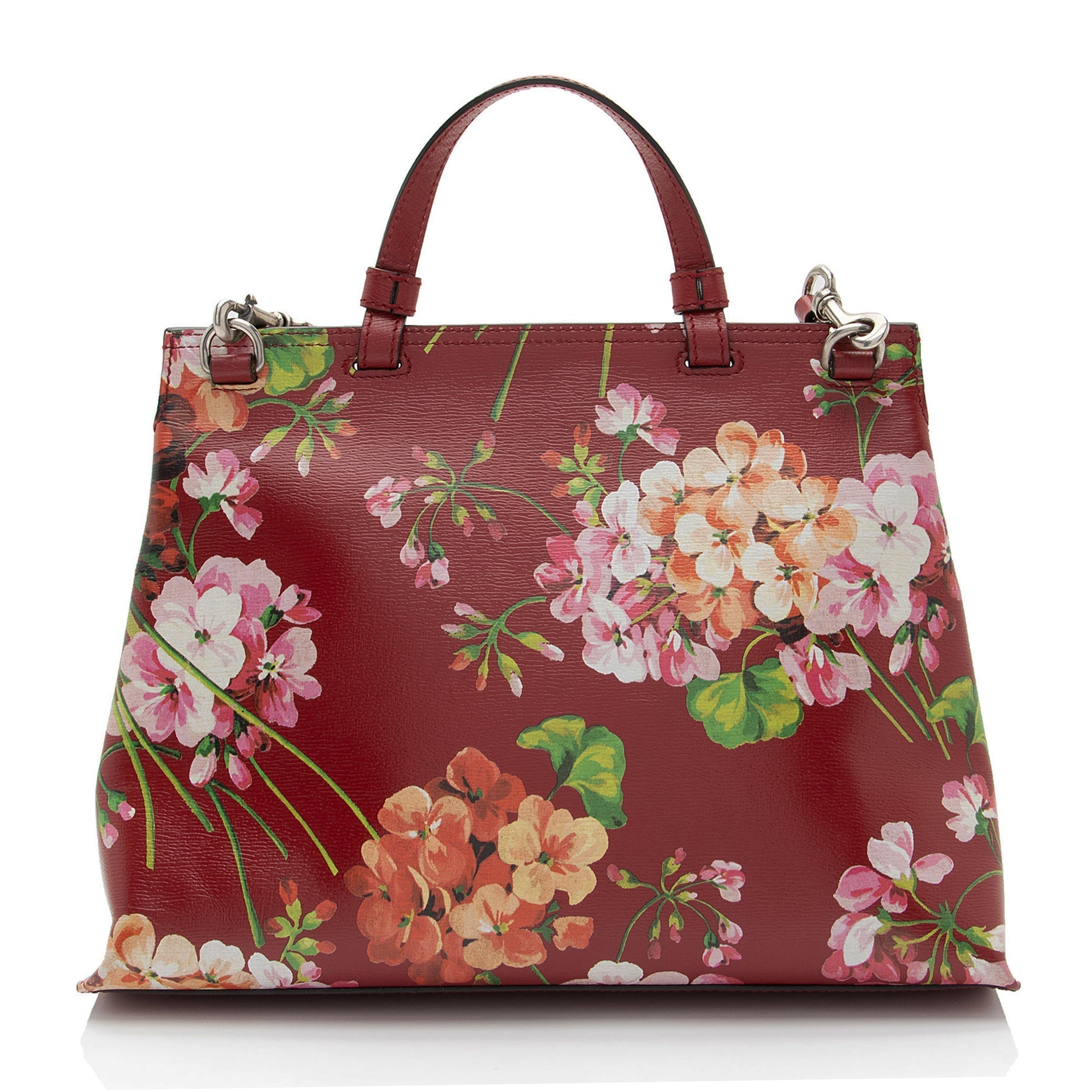 Gucci Leather Blooms Bamboo Daily Medium Satchel (SHF-YKON9B)
