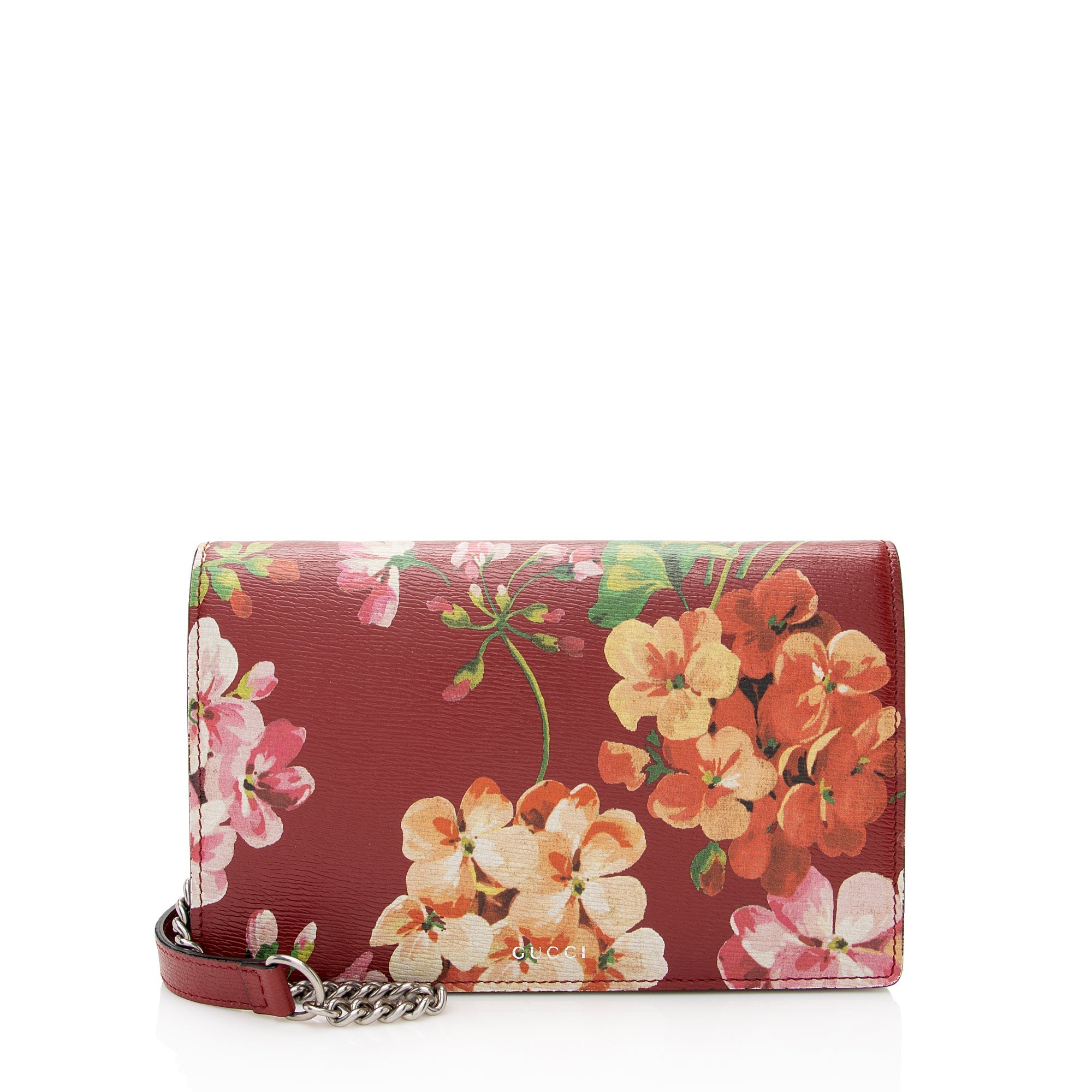 Gucci Leather Blooms Wallet on Chain Bag (SHF-22823)