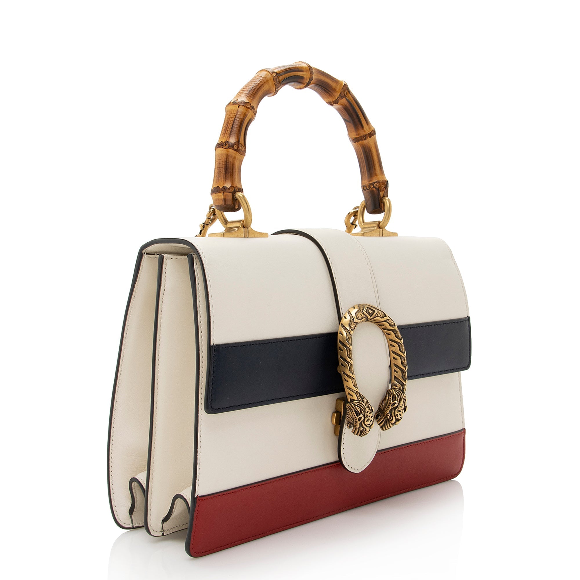 Gucci Leather Borsa Dionysus Top Handle Medium Satchel (SHF-22200)