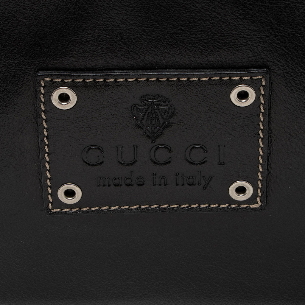 Gucci Leather Braided Large Shoulder Bag
