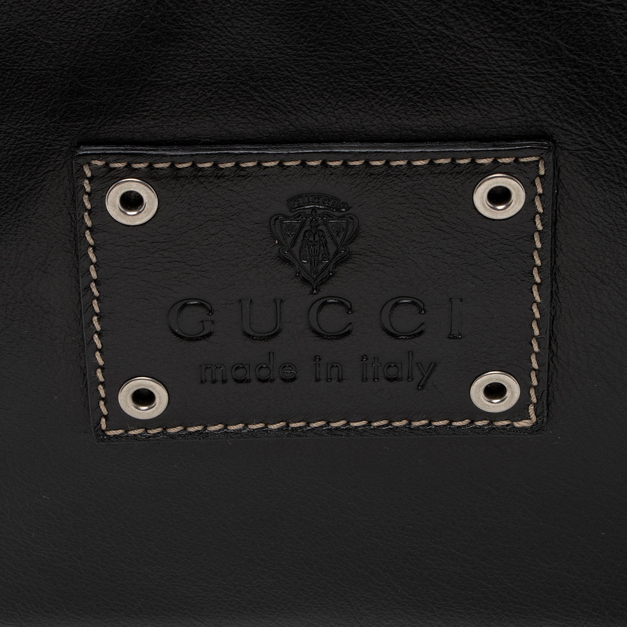 Gucci Leather Braided Large Shoulder Bag