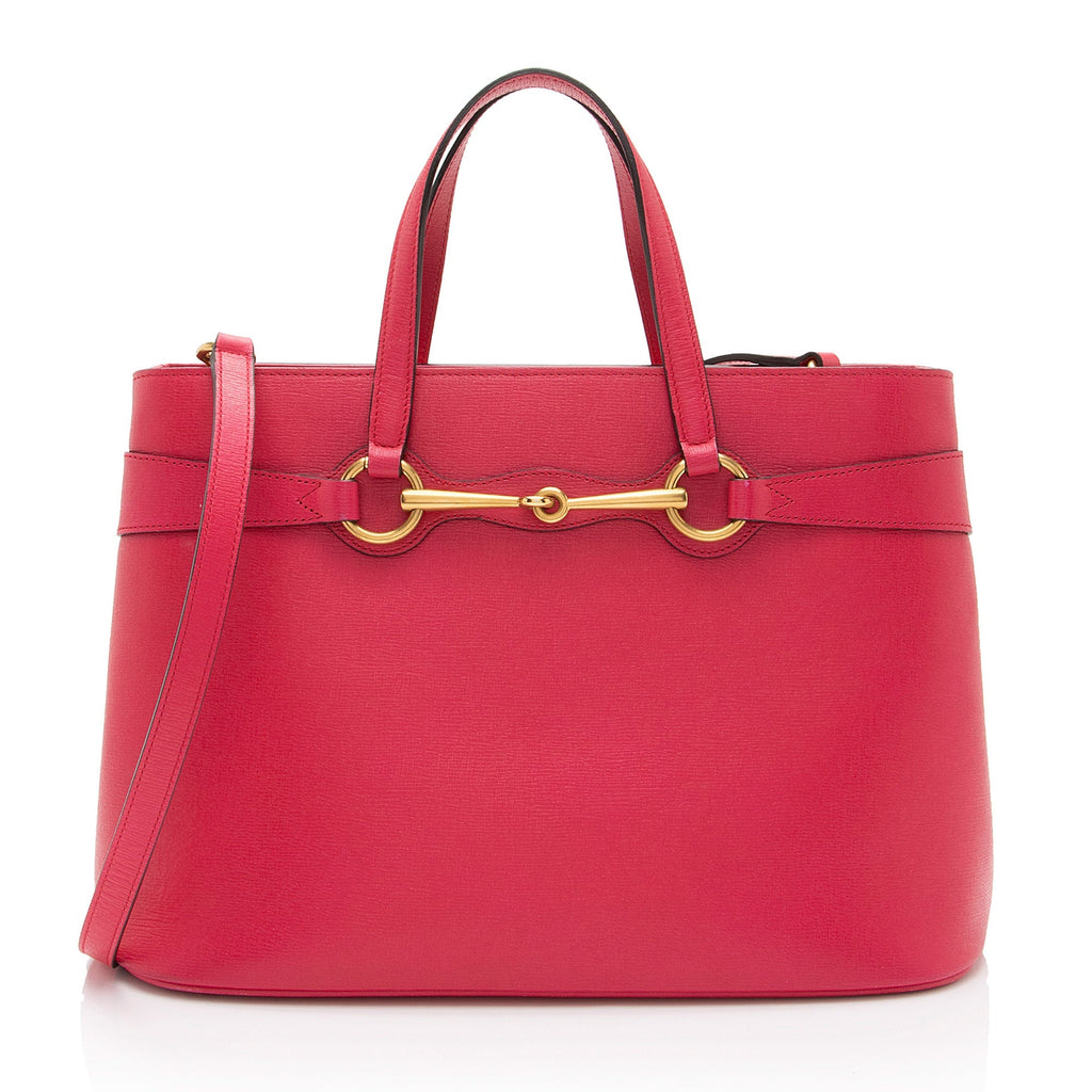 Gucci Leather Bright Bit Medium Tote (SHF-KAPGcj)