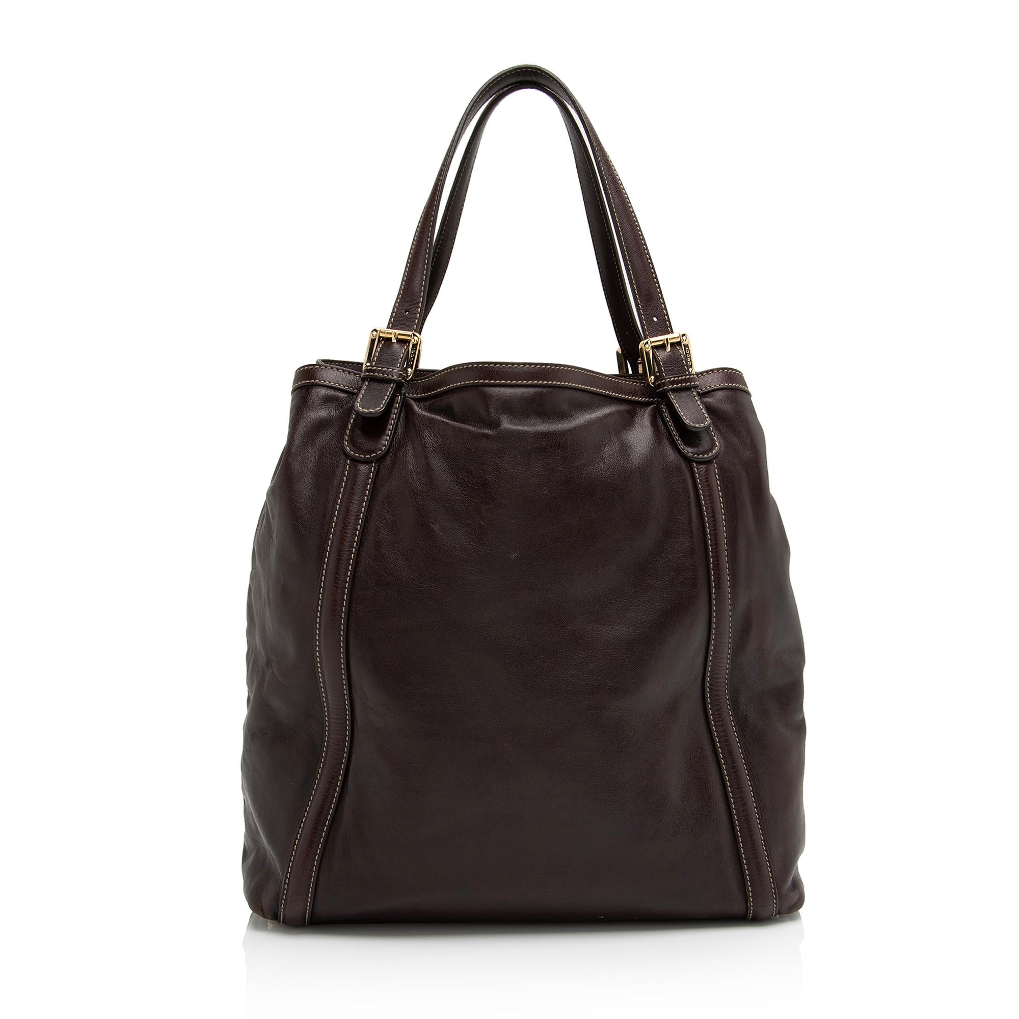 Gucci Leather Britt Large Tote (SHF-23095)