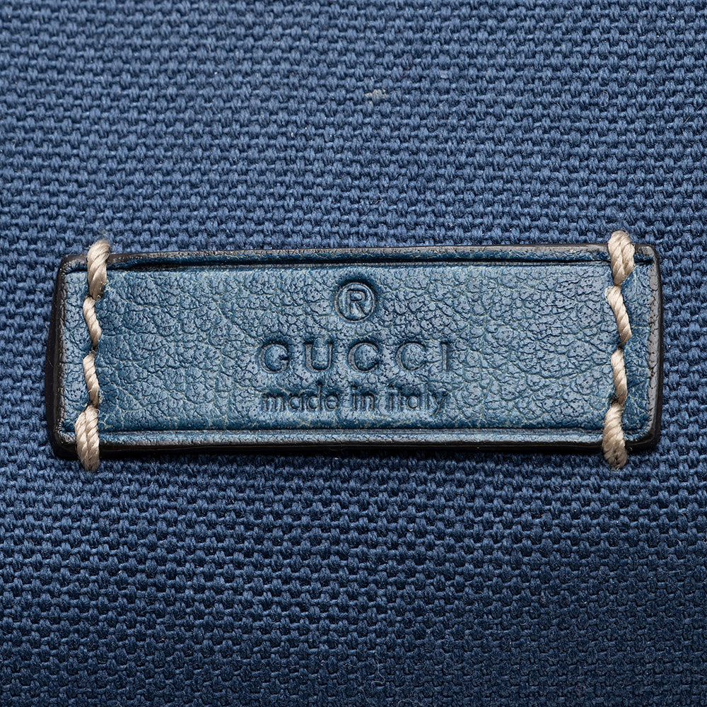Gucci Leather Canvas Guccissima Hobo (SHF-19702)