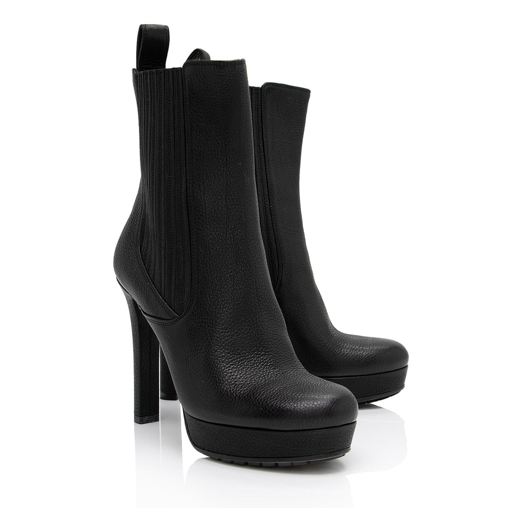 Gucci Leather Chelsea Platform Ankle Boots - Size 6 / 36 (SHF-qQV8n9)