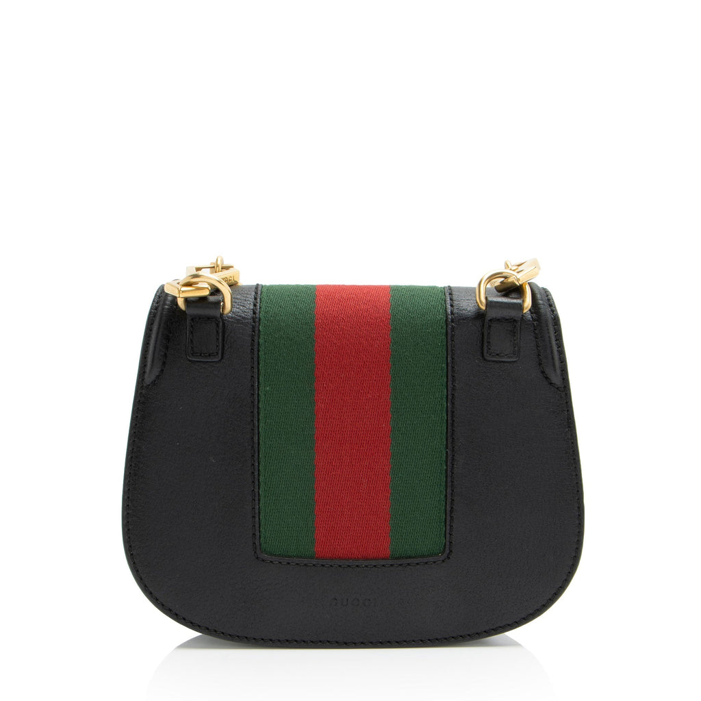 Gucci Leather Crystal Butterfly Linea Totem Small Crossbody