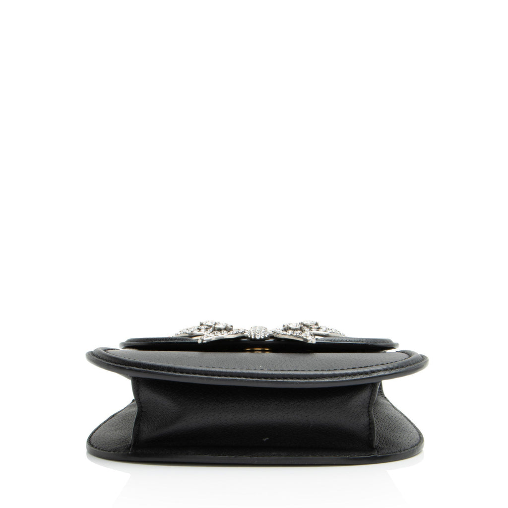 Gucci Leather Crystal Butterfly Linea Totem Small Crossbody