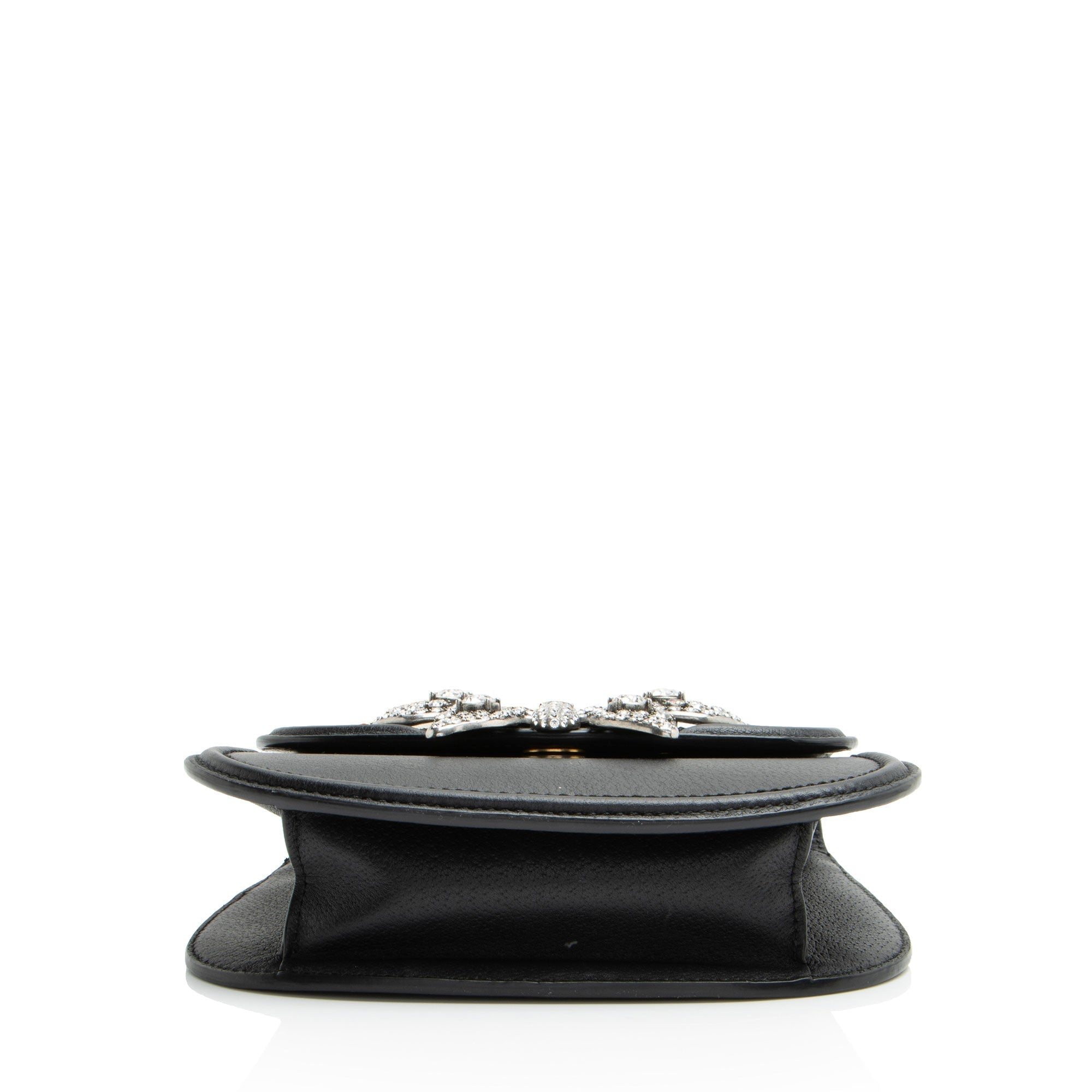 Gucci Leather Crystal Butterfly Linea Totem Small Crossbody