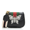 Gucci Leather Crystal Butterfly Linea Totem Small Crossbody