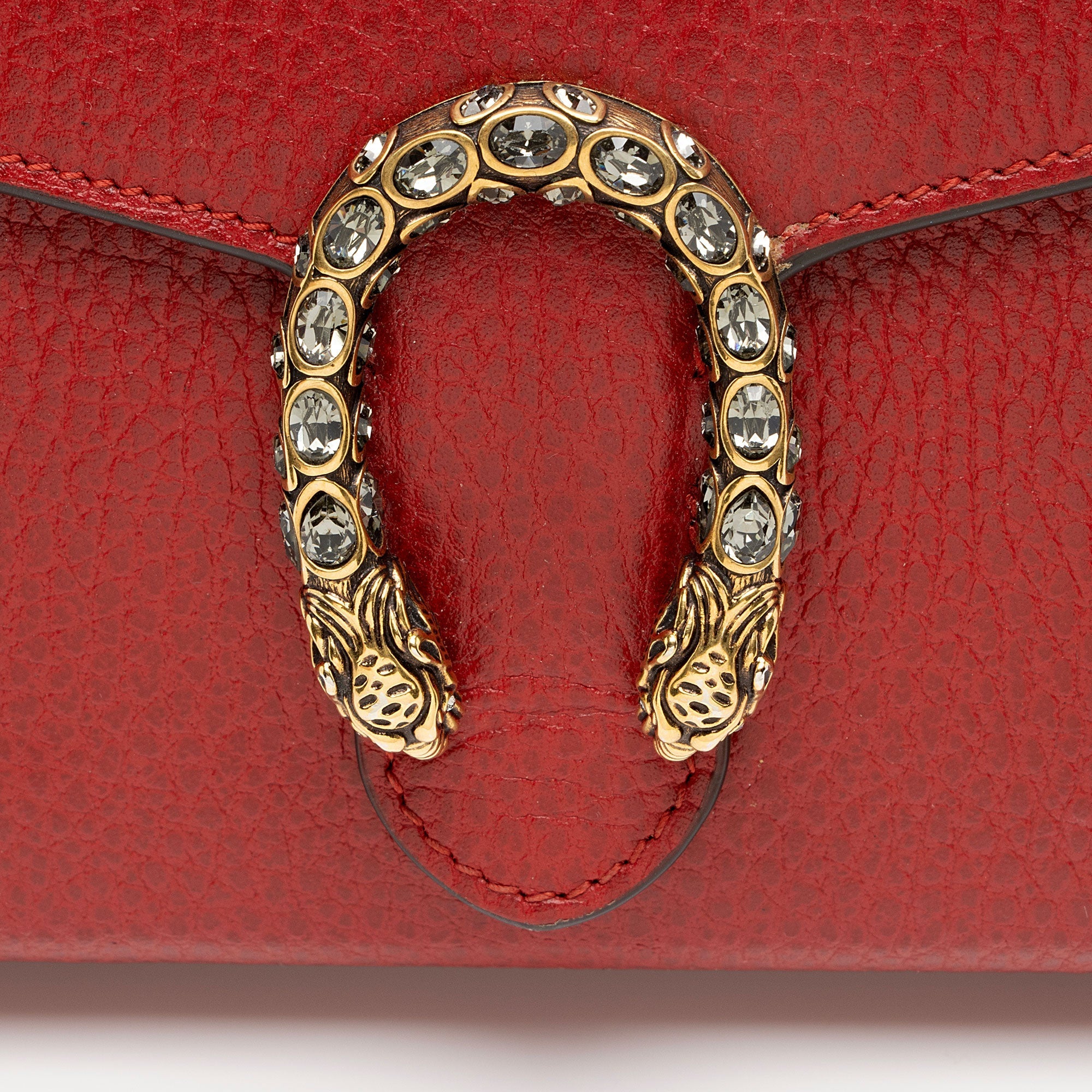Gucci Leather Crystal Dionysus Chain Wallet (SHF-npRmI3)