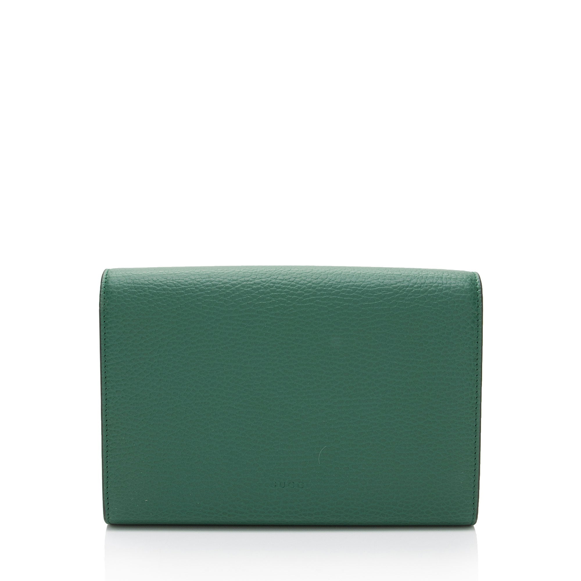 Gucci Leather Crystal Dionysus Chain Wallet (SHF-roOomv)