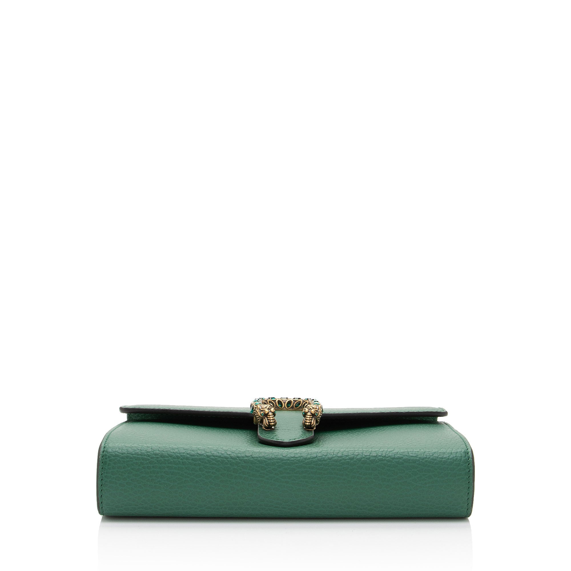 Gucci Leather Crystal Dionysus Chain Wallet (SHF-roOomv)