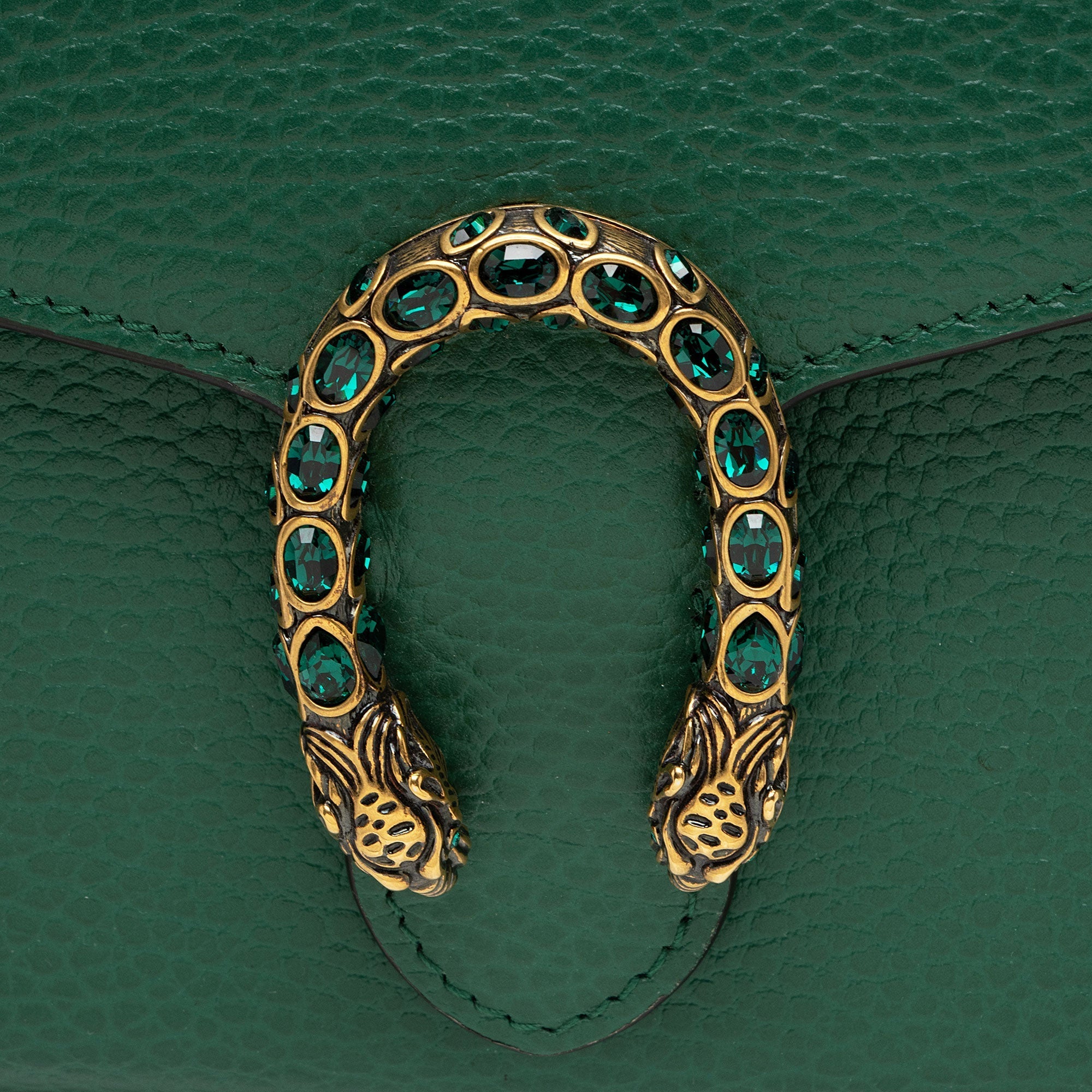 Gucci Leather Crystal Dionysus Chain Wallet (SHF-roOomv)