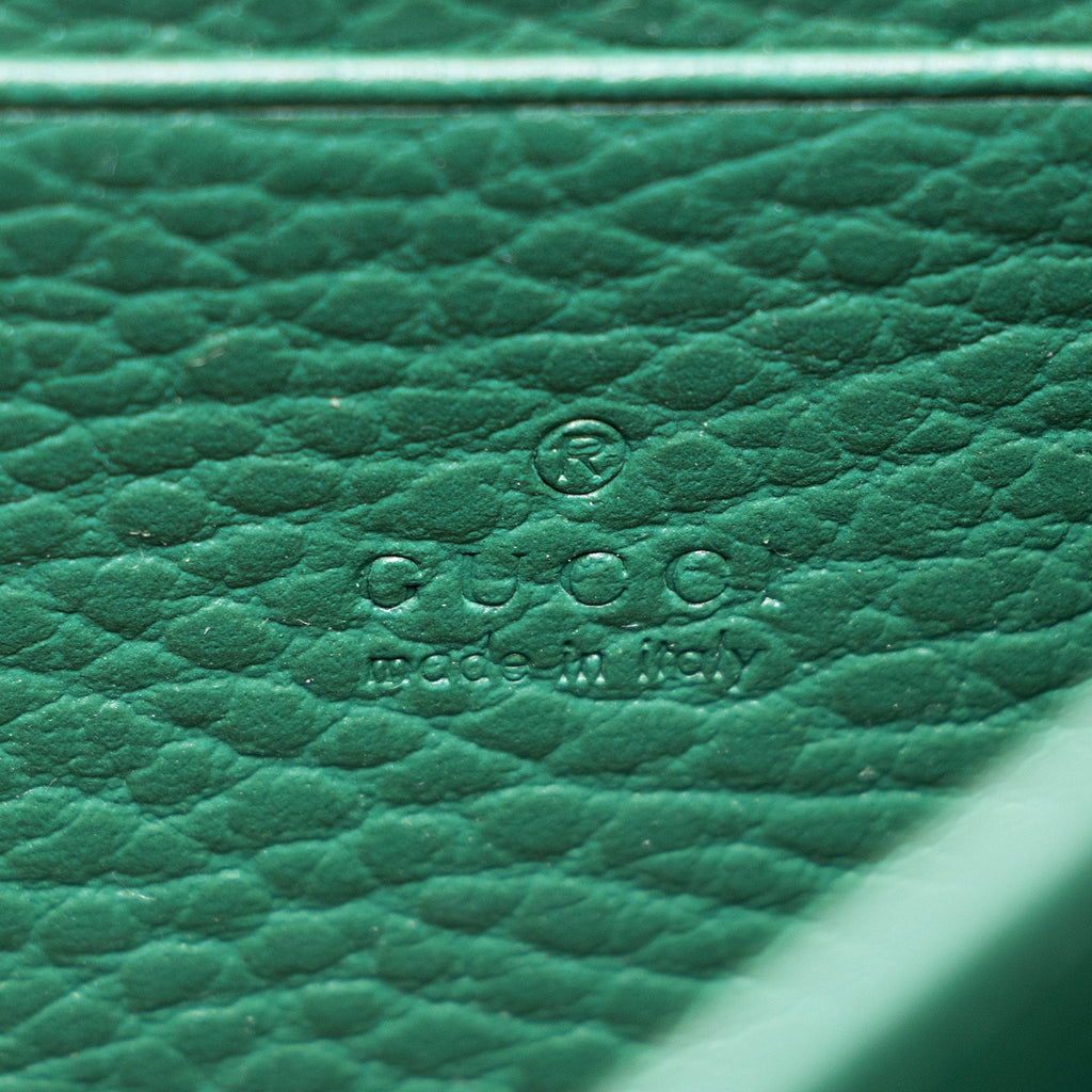 Gucci Leather Crystal Dionysus Chain Wallet (SHF-roOomv)