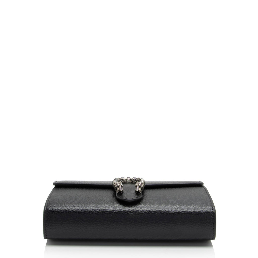 Gucci Leather Crystal Dionysus Chain Wallet (SHF-N4rGzu)